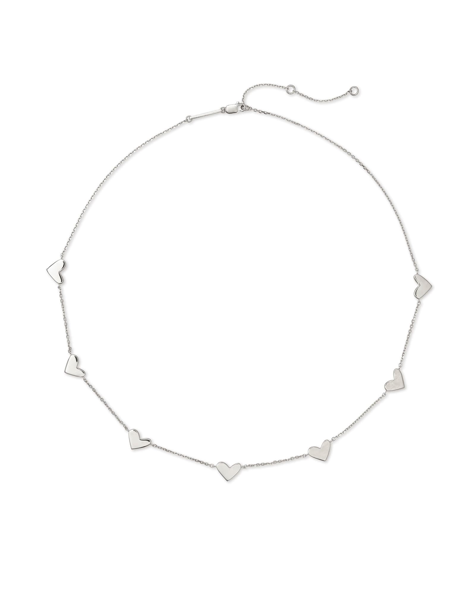 Ari Heart Strand Necklace in Sterling Silver