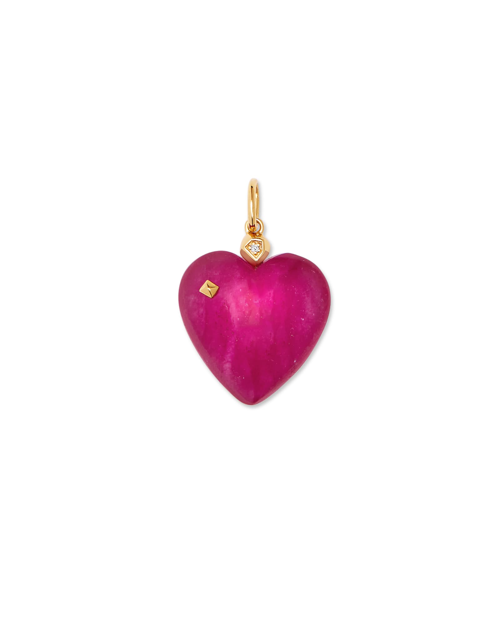 Angie Quartzite Carved Heart Charm in 18k Gold Vermeil