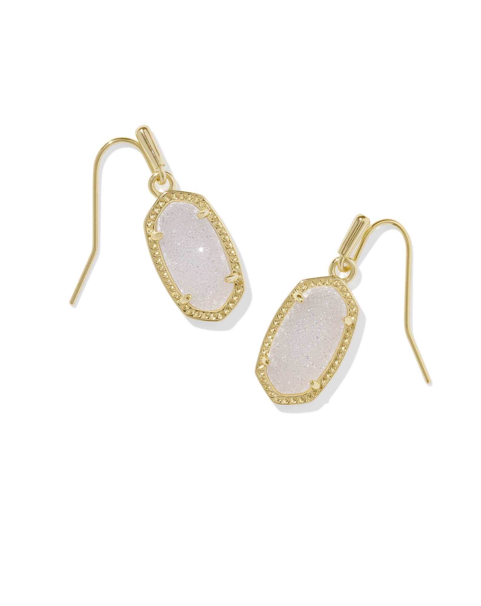 Lee Gold Drop Earrings in Iridescent Drusy