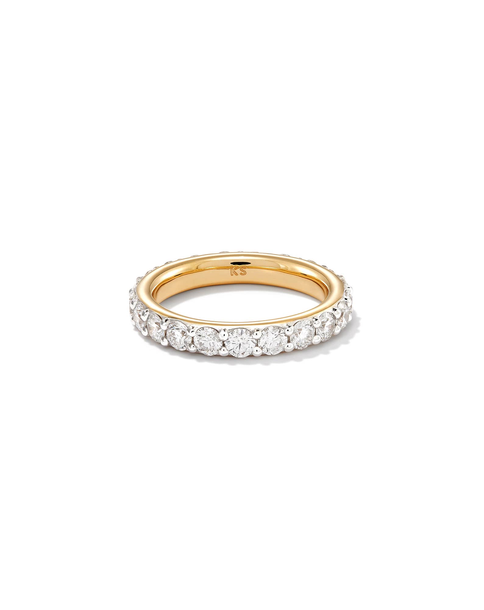 2 ct Marilyn 14k Yellow Gold Full Eternity Band Ring in White Diamond