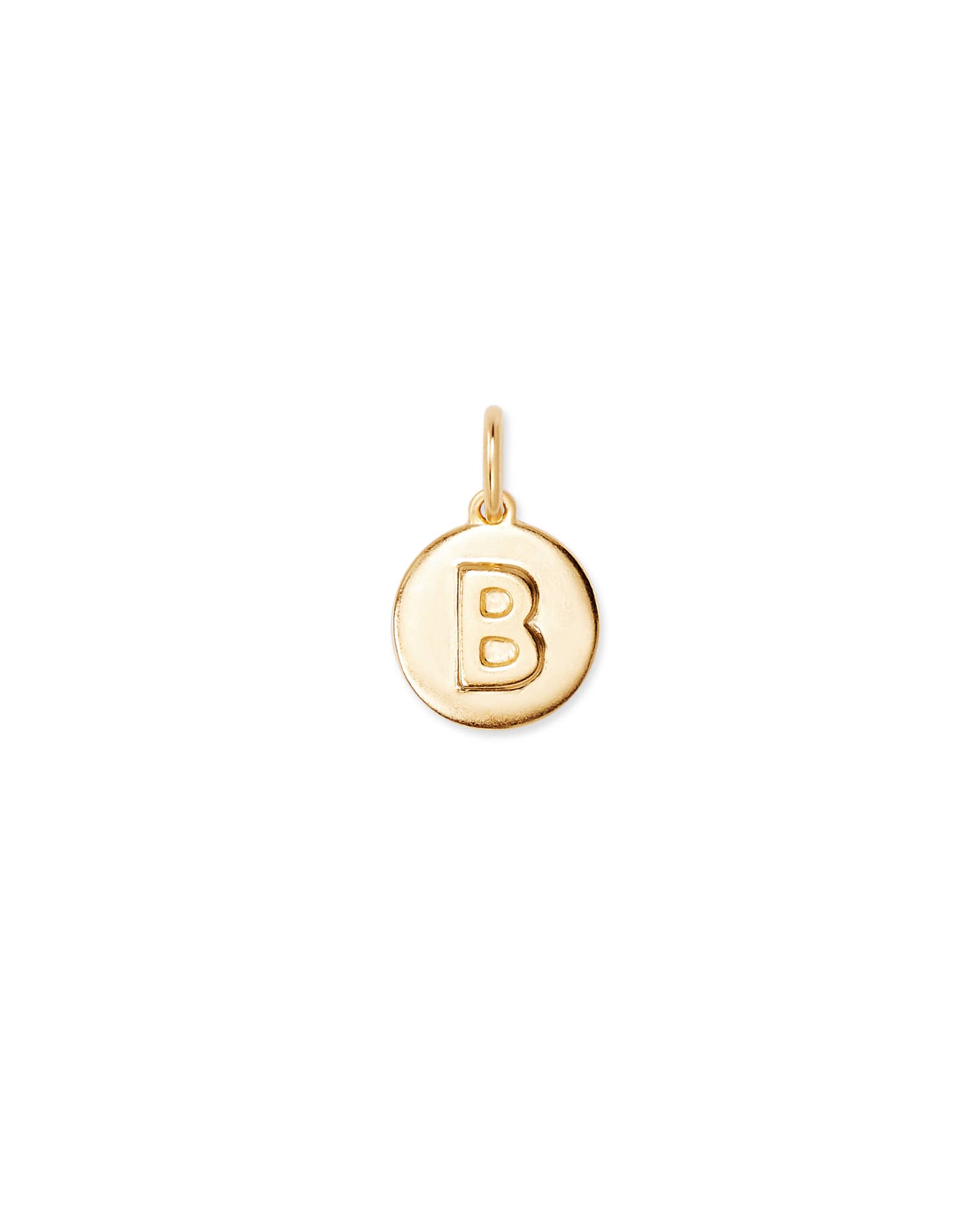 Letter B Coin Charm in 18k Gold Vermeil