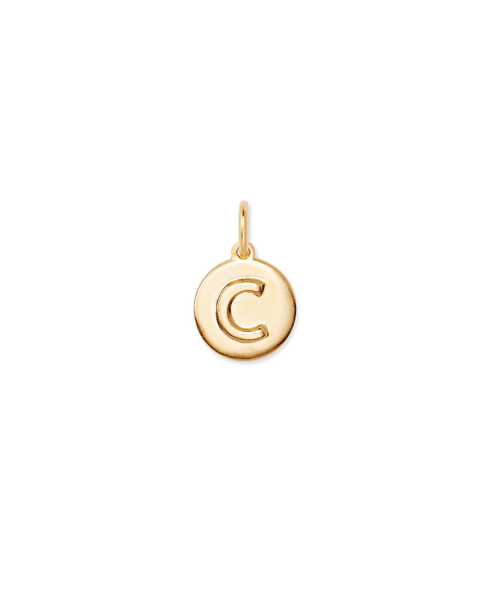 Letter C Coin Charm in 18k Gold Vermeil