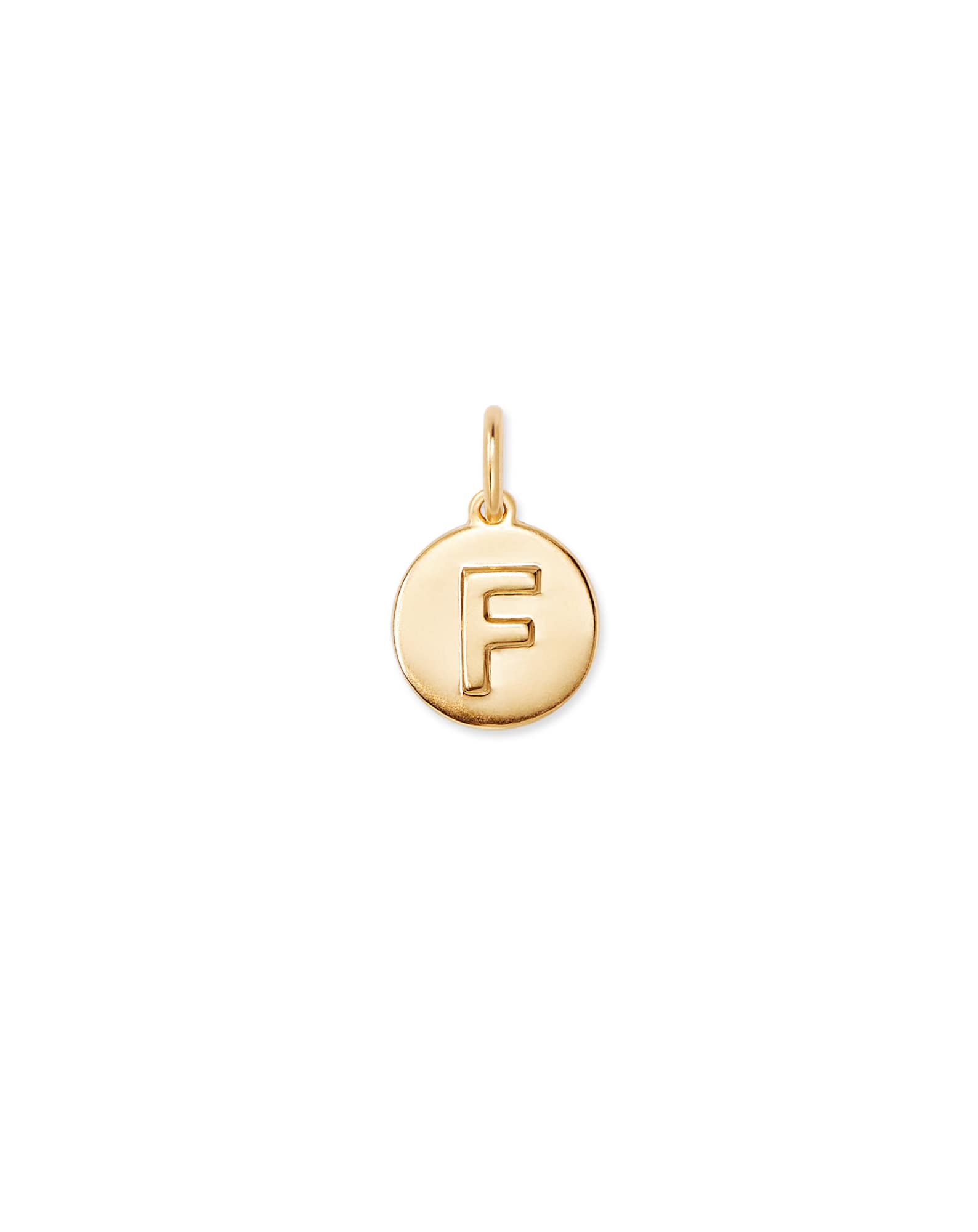 Letter F Coin Charm in 18k Gold Vermeil