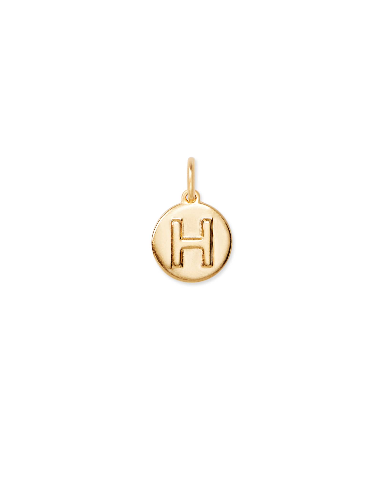 Letter H Coin Charm in 18k Gold Vermeil
