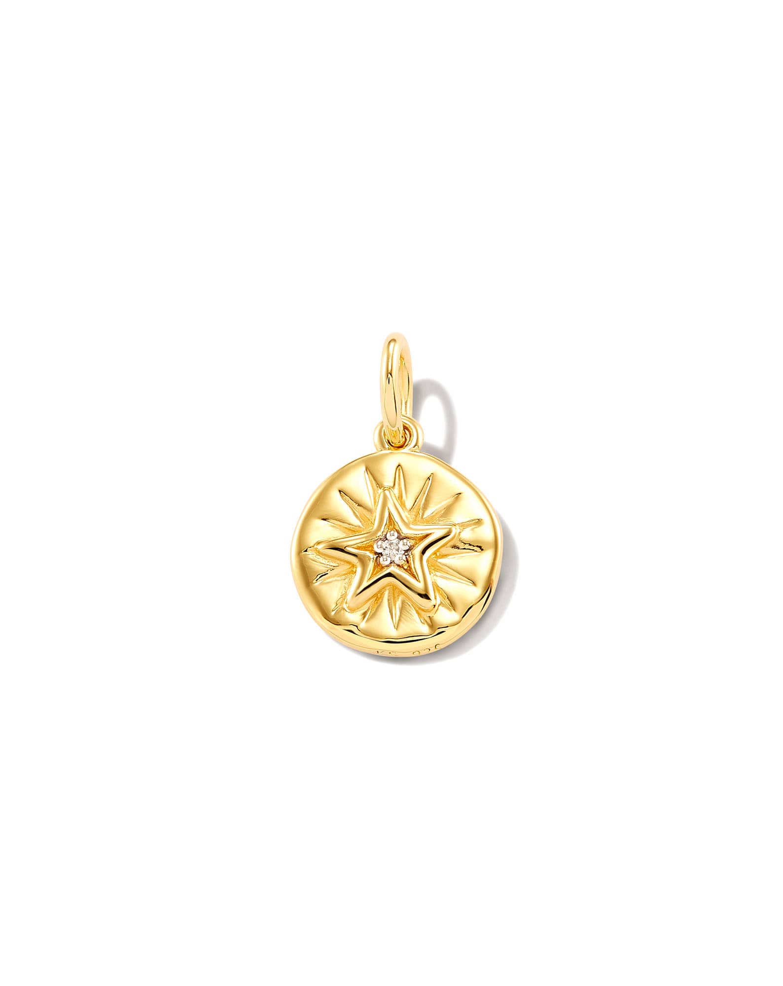 Shooting Star 18k Yellow Gold Vermeil Charm in White Sapphire