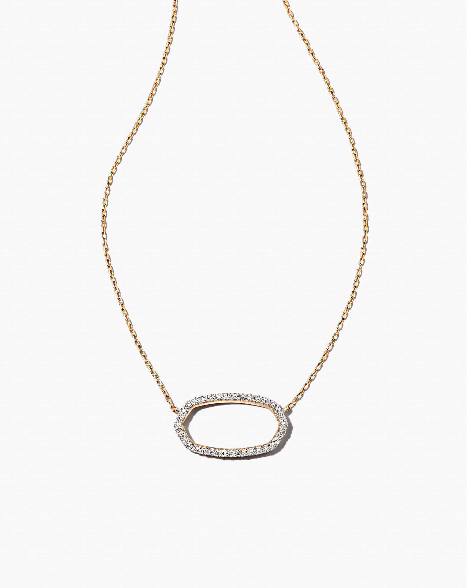 0.17 ct Elisa 14k Yellow Gold Open Frame Pendant Necklace in White Diamond