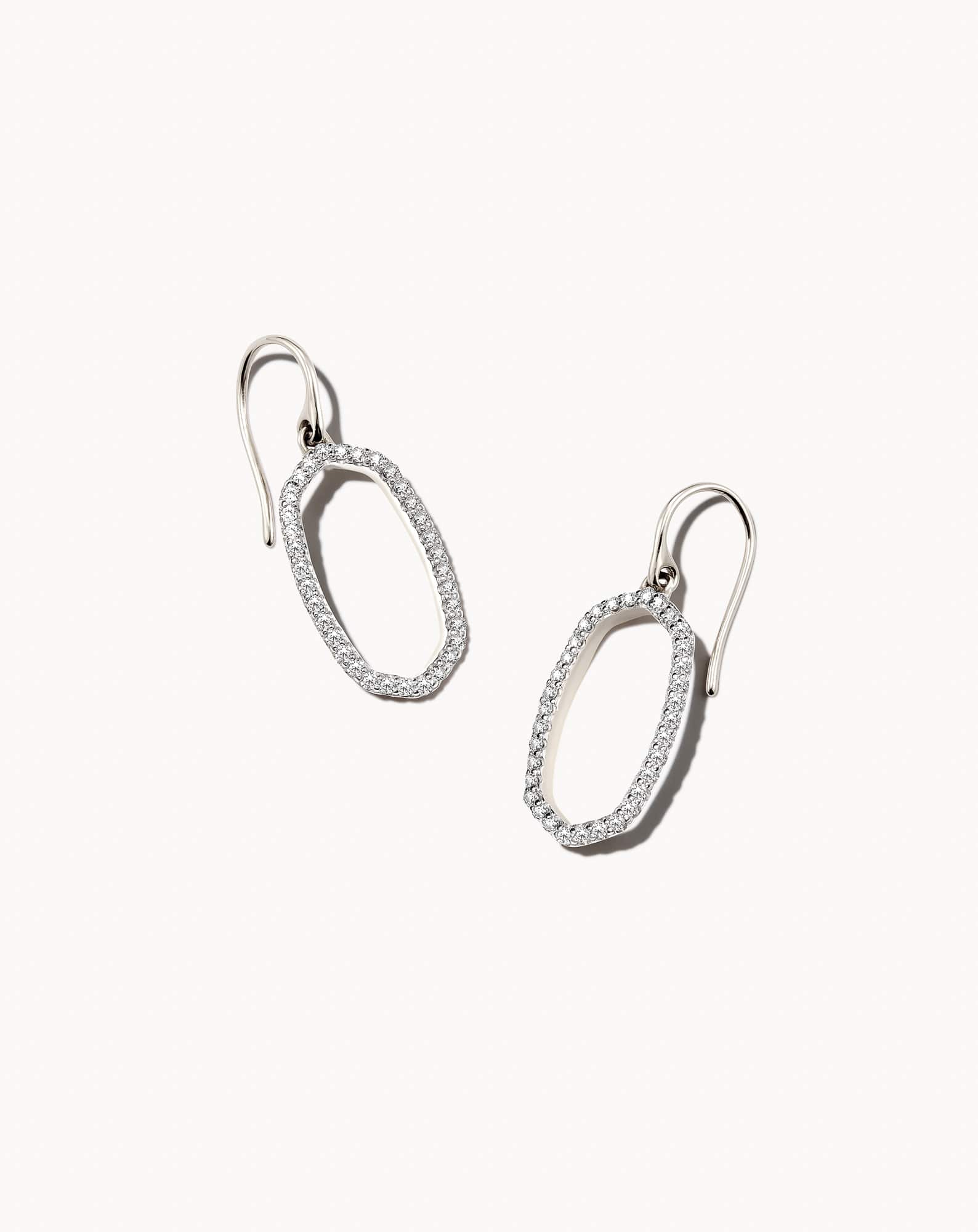 0.34 ct Lee 14k White Gold Open Frame Earrings in White Diamond
