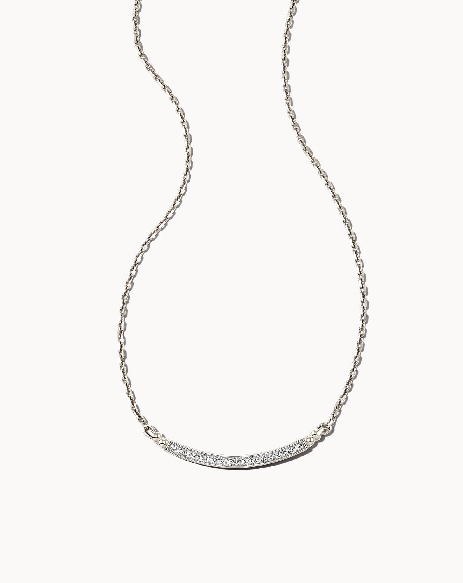 0.15 ct Ott 14k White Gold Pendant Necklace in White Diamond