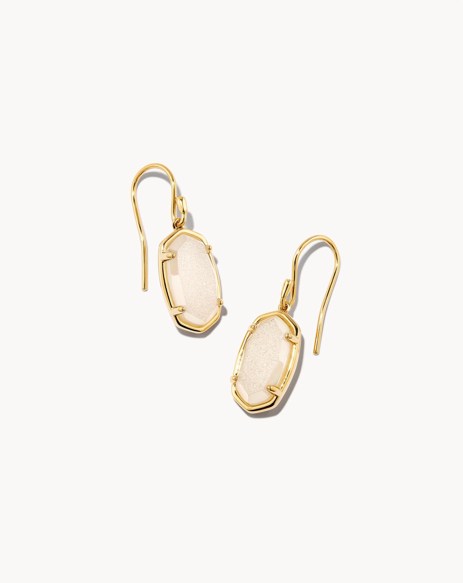 Lee 18k Gold Vermeil Drop Earrings in Iridescent Drusy
