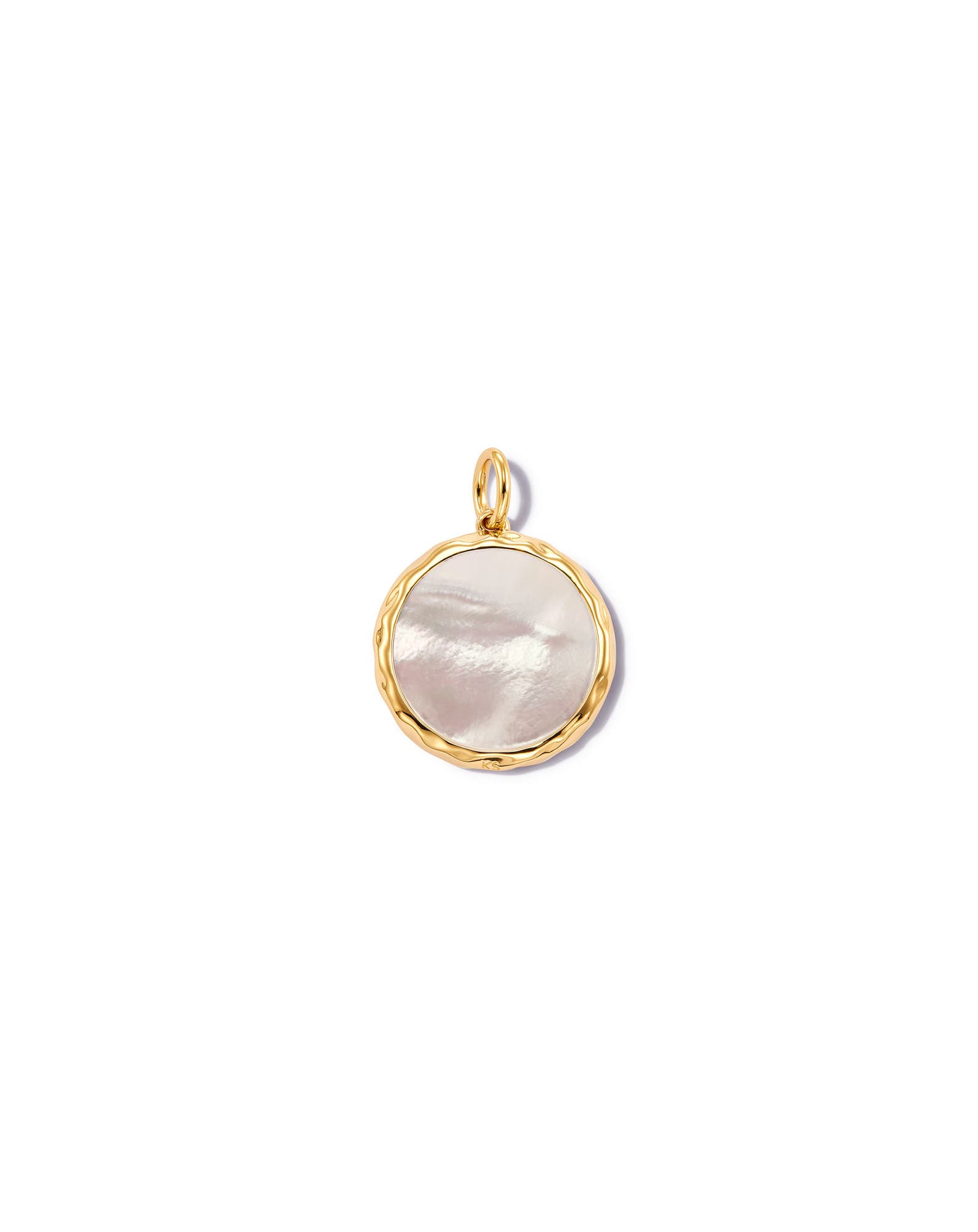 Medium Medallion 18k Yellow Gold Vermeil Charm in Ivory Mother-Of-Pearl