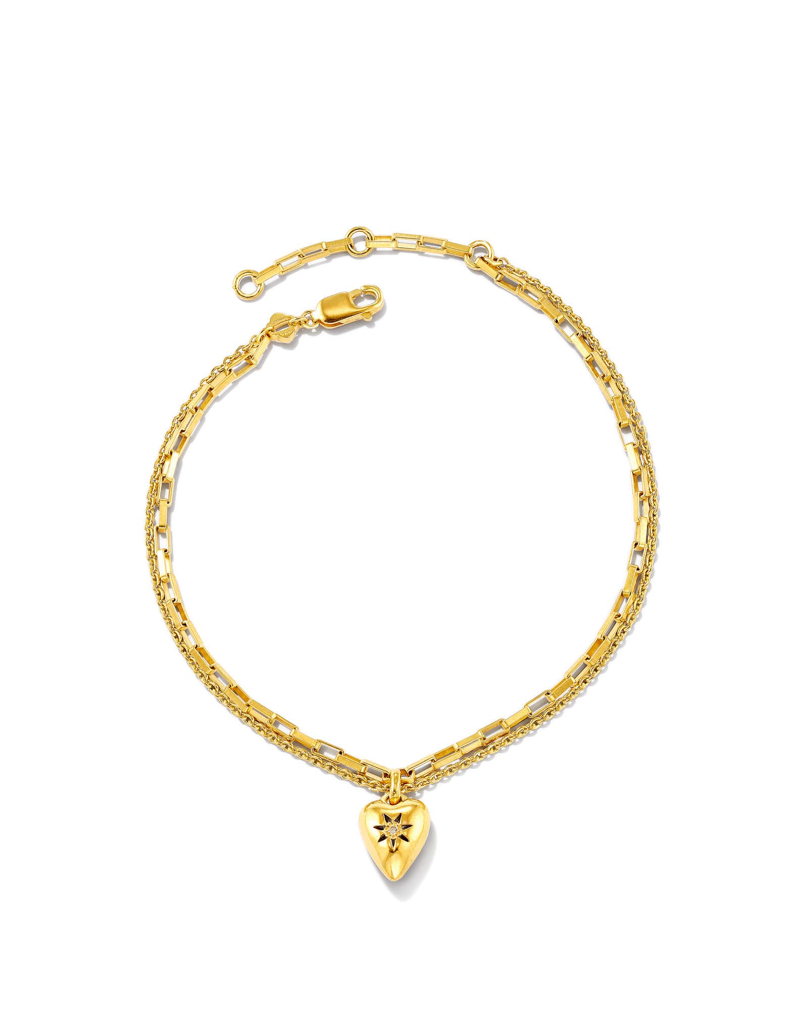 Angie Heart Bright Cut Chain Bracelet