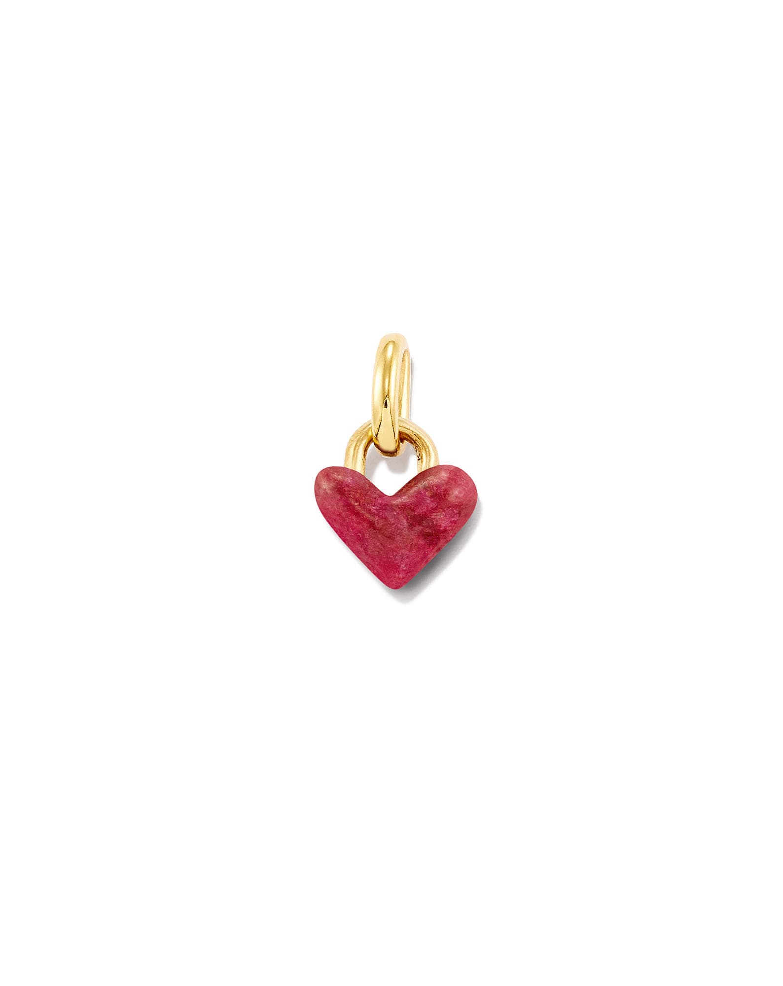 Small Angie Carved Heart 18k Yellow Gold Vermeil Charm in Raspberry Labradorite