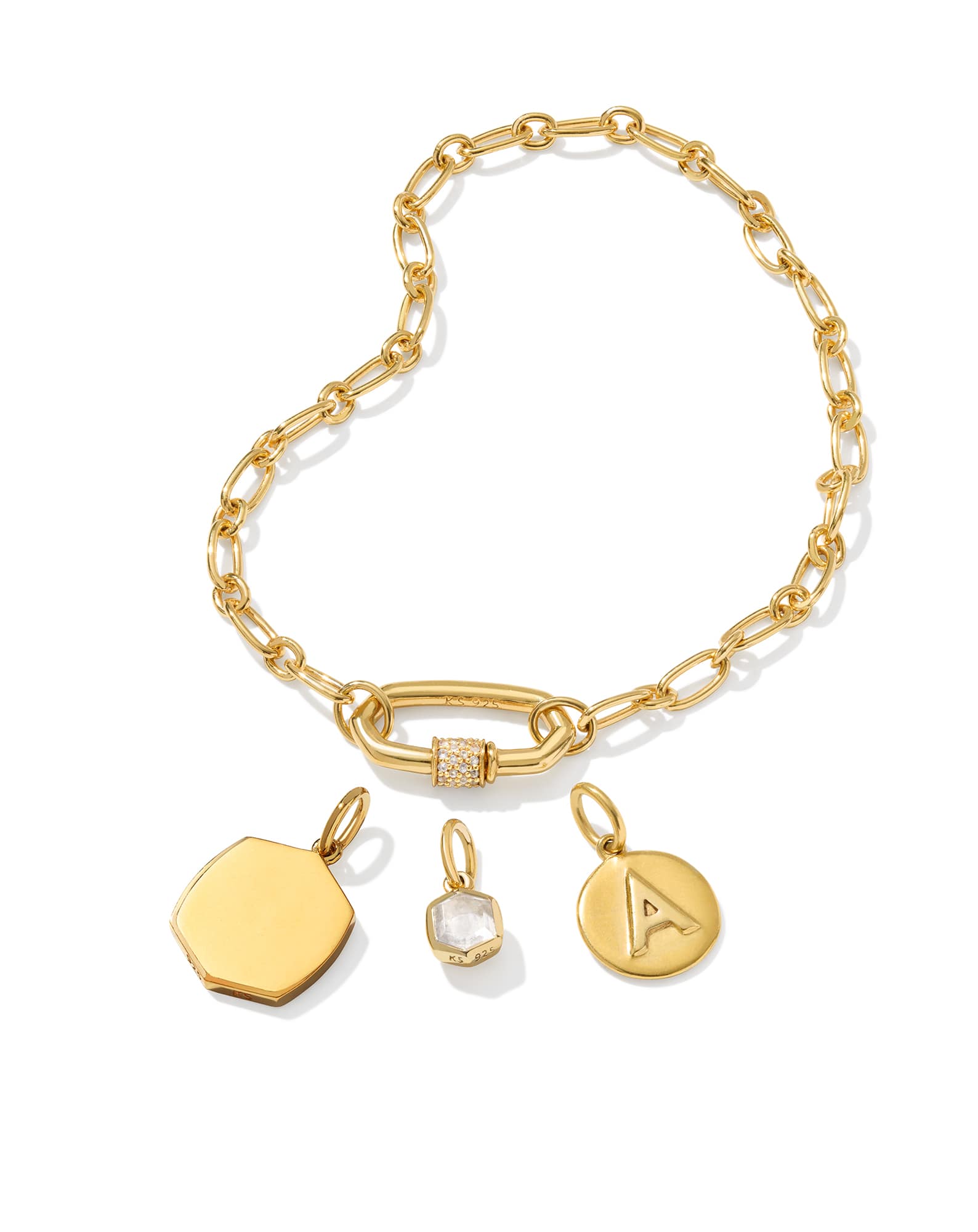 Birthstone and Coin Letter Charm Bracelet Set, , large