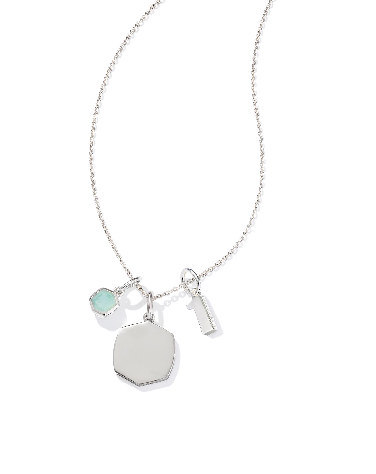 Birthstone and Number Charm Necklace Set, , large