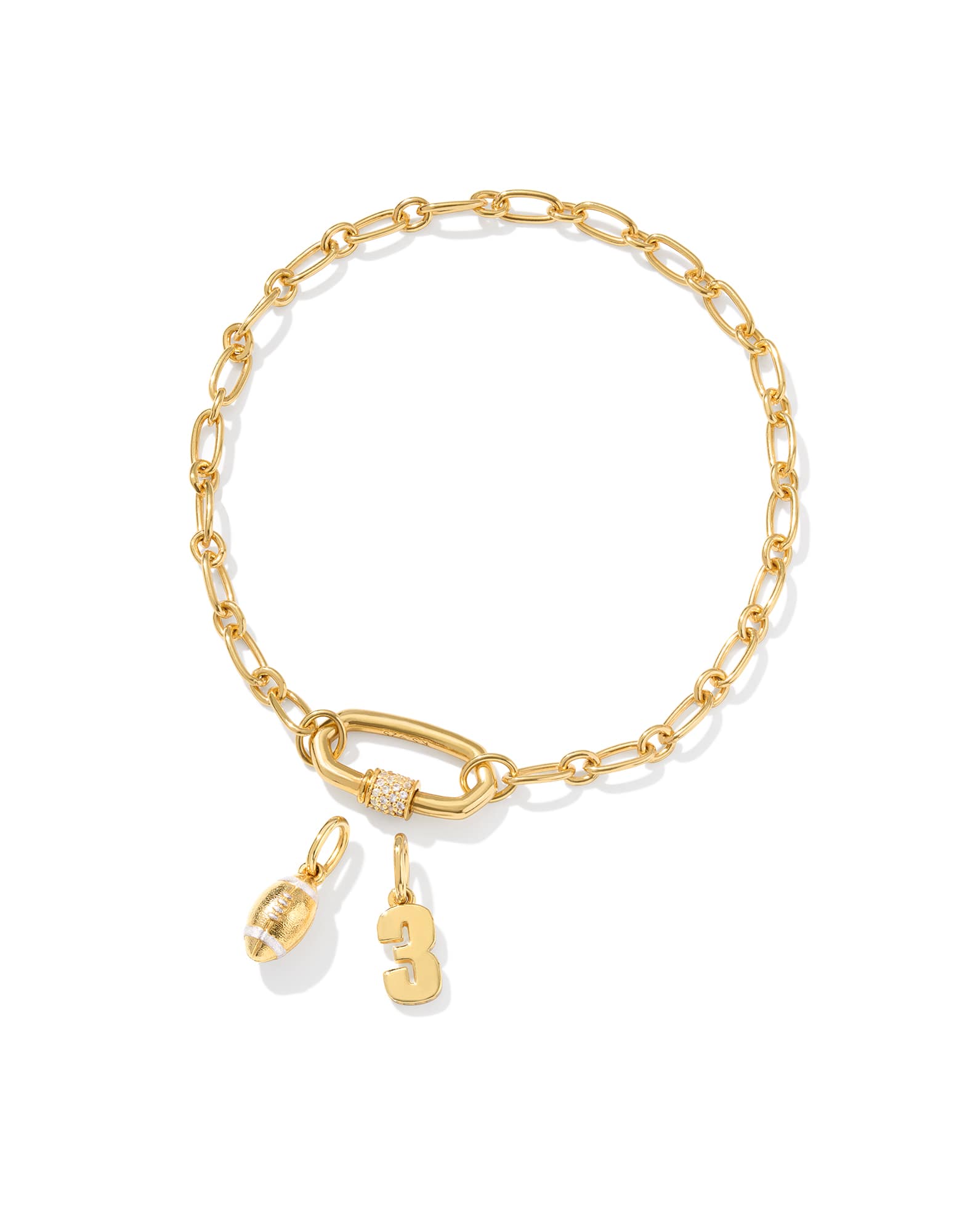 Football and Number Charm Bracelet Set, , large