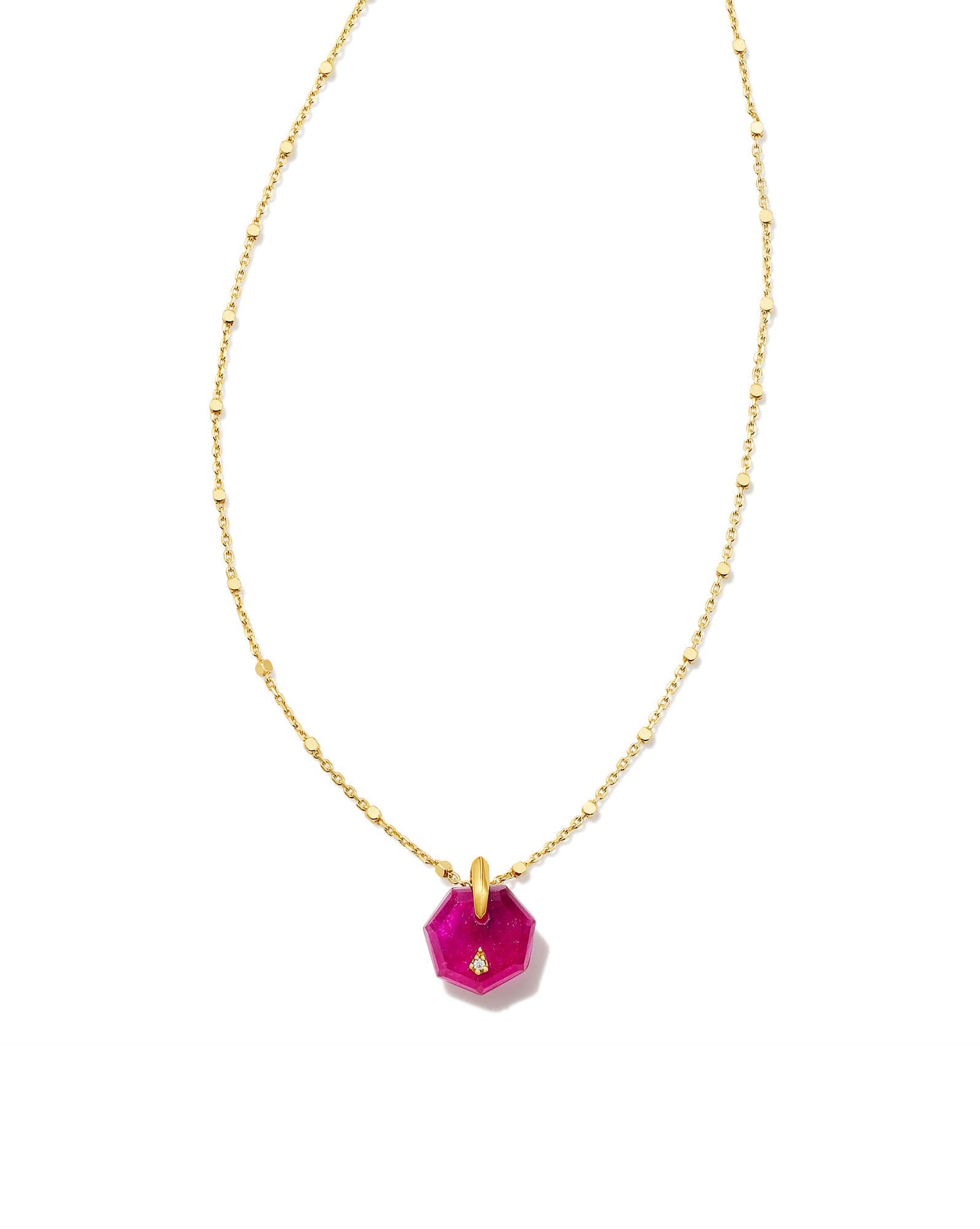 Anna Kate 18k Gold Vermeil Pendant Necklace in Pink Quartzite
