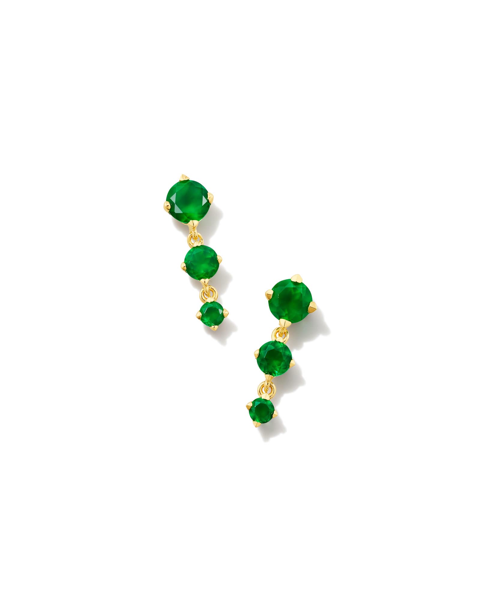 Blakely 18k Gold Vermeil Drop Earrings in Green Onyx