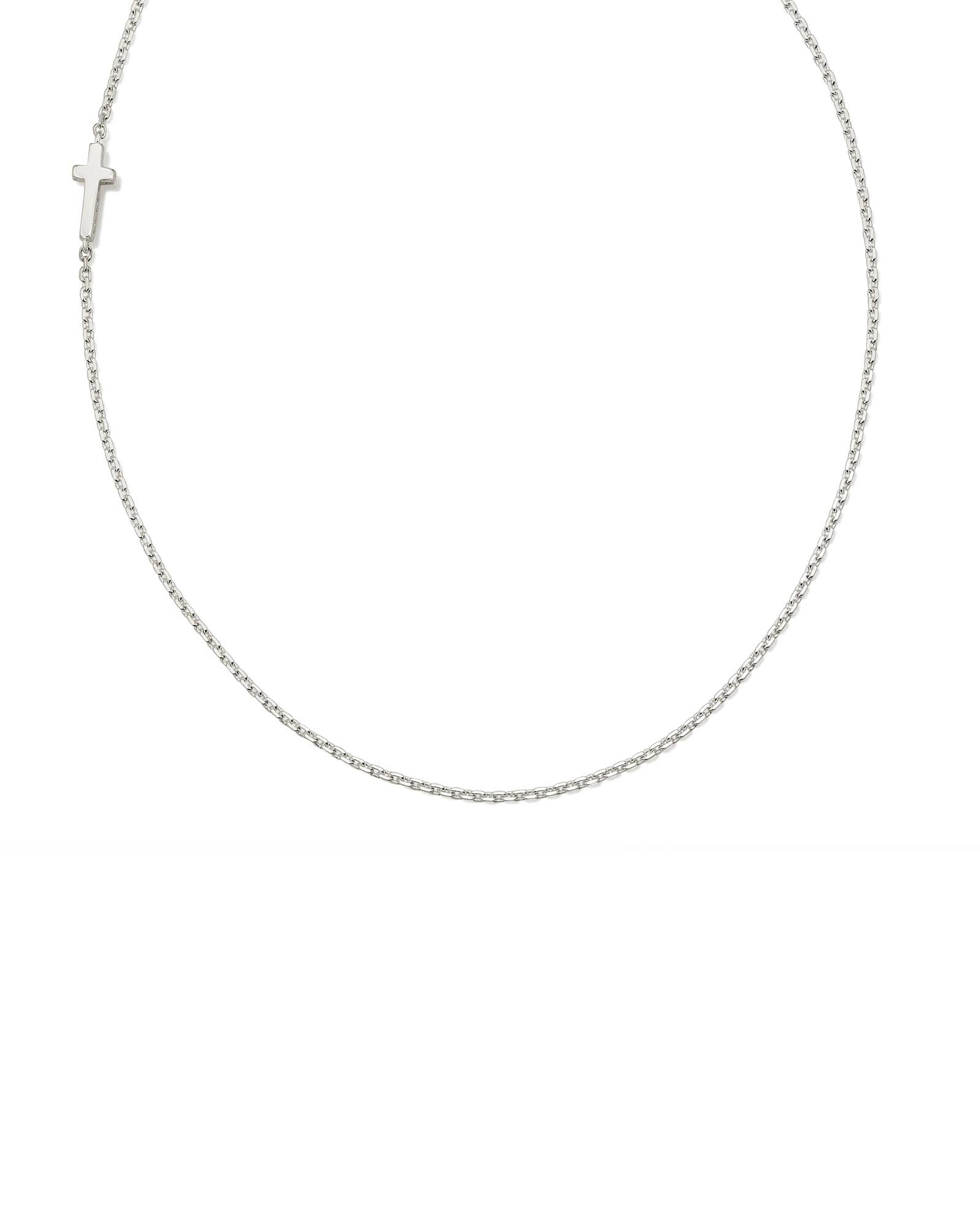 Cross Inline Necklace in Sterling Silver