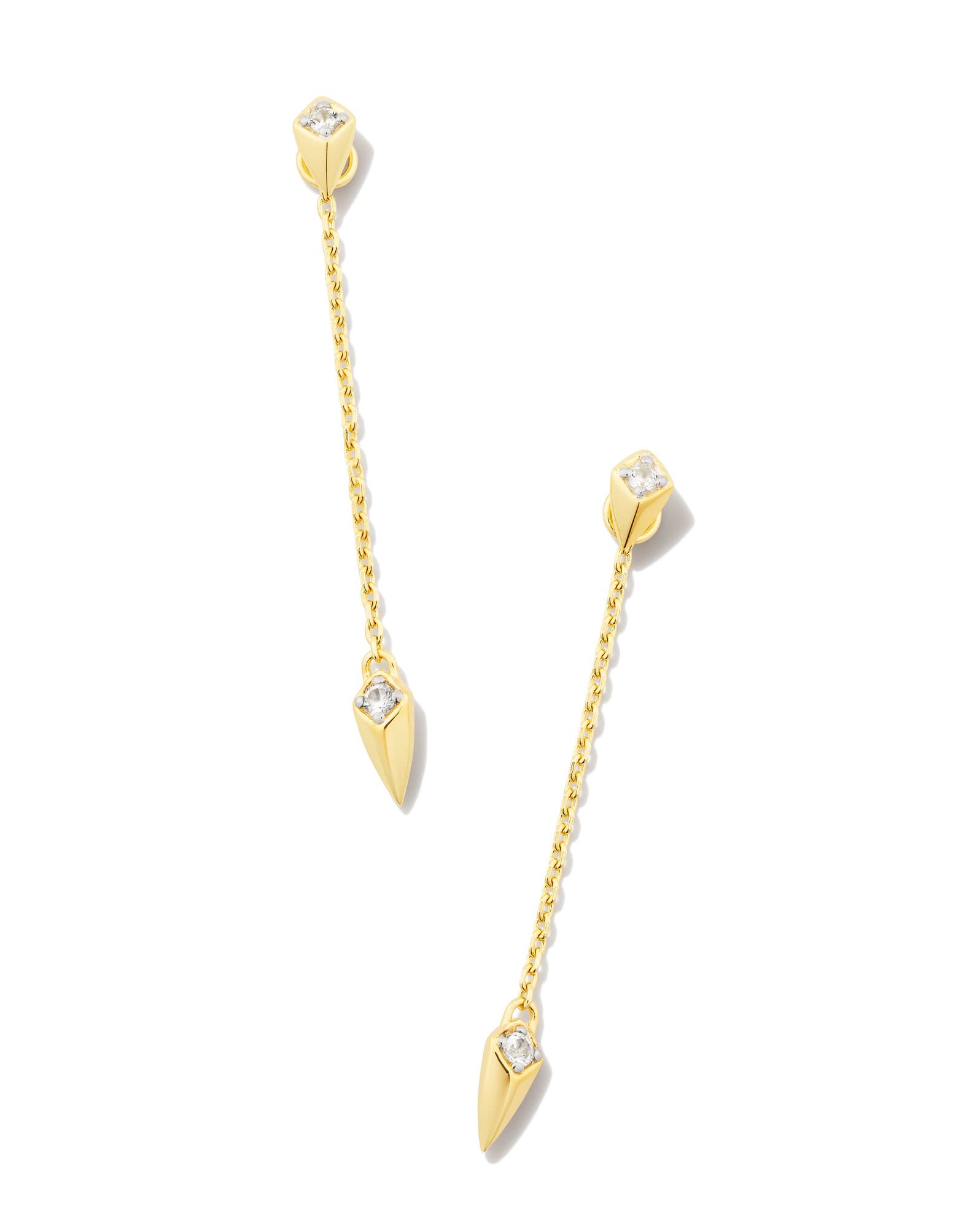 Kara 18k Gold Vermeil Convertible Stud Earrings in White Sapphire