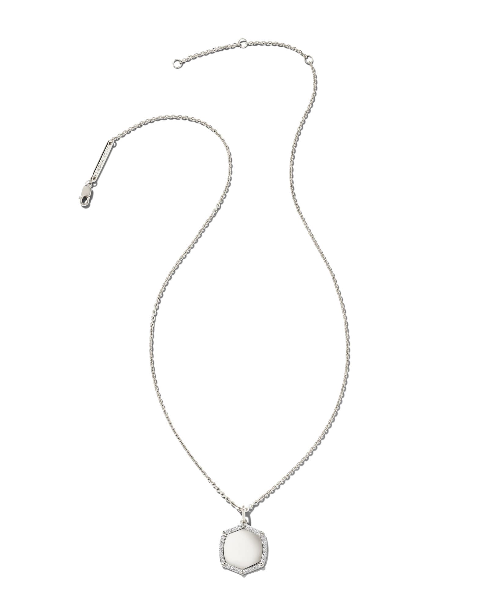 Davis Sterling Silver Luxe Charm Necklace in White Sapphire