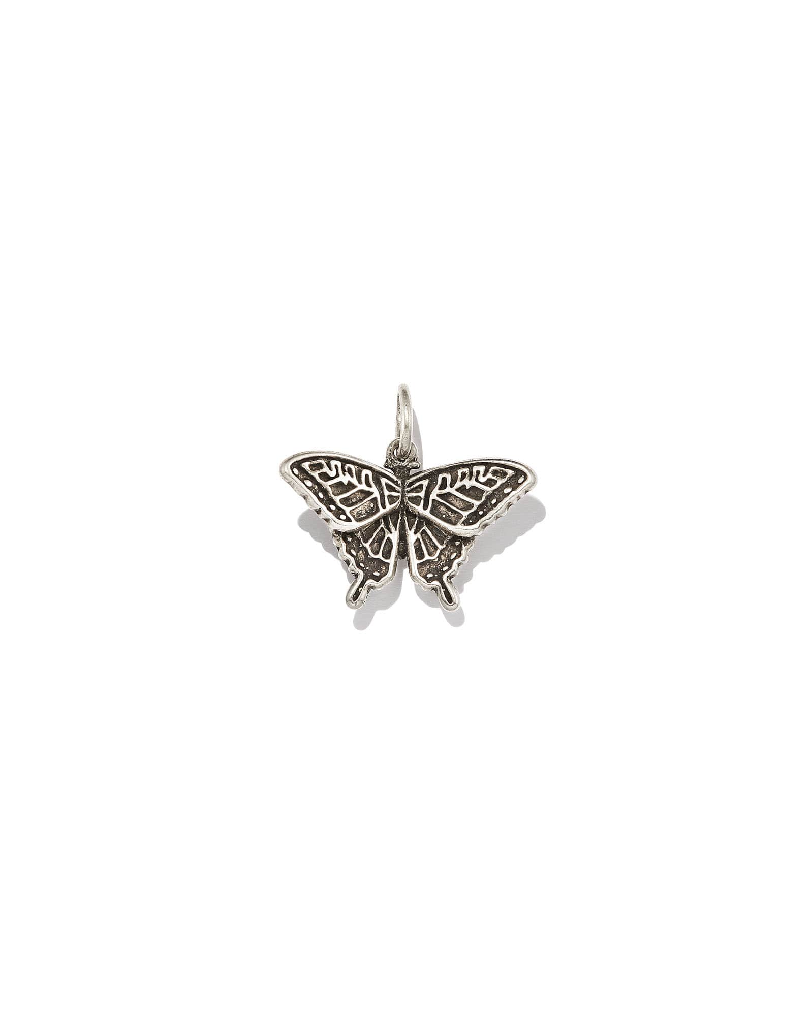 Butterfly Charm in Oxidized Sterling Silver