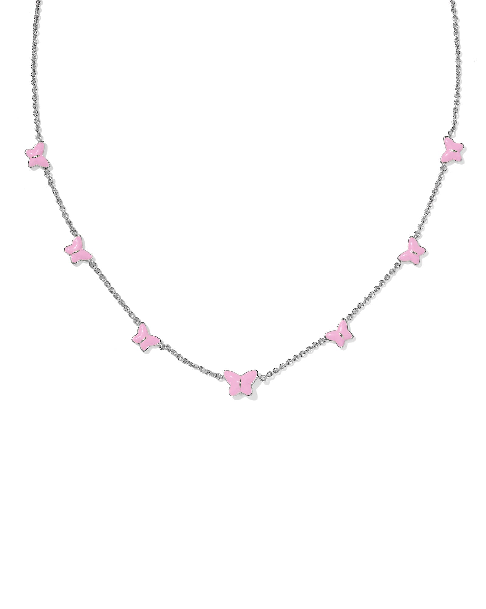 Lillia Butterfly Silver Enamel Strand Necklace