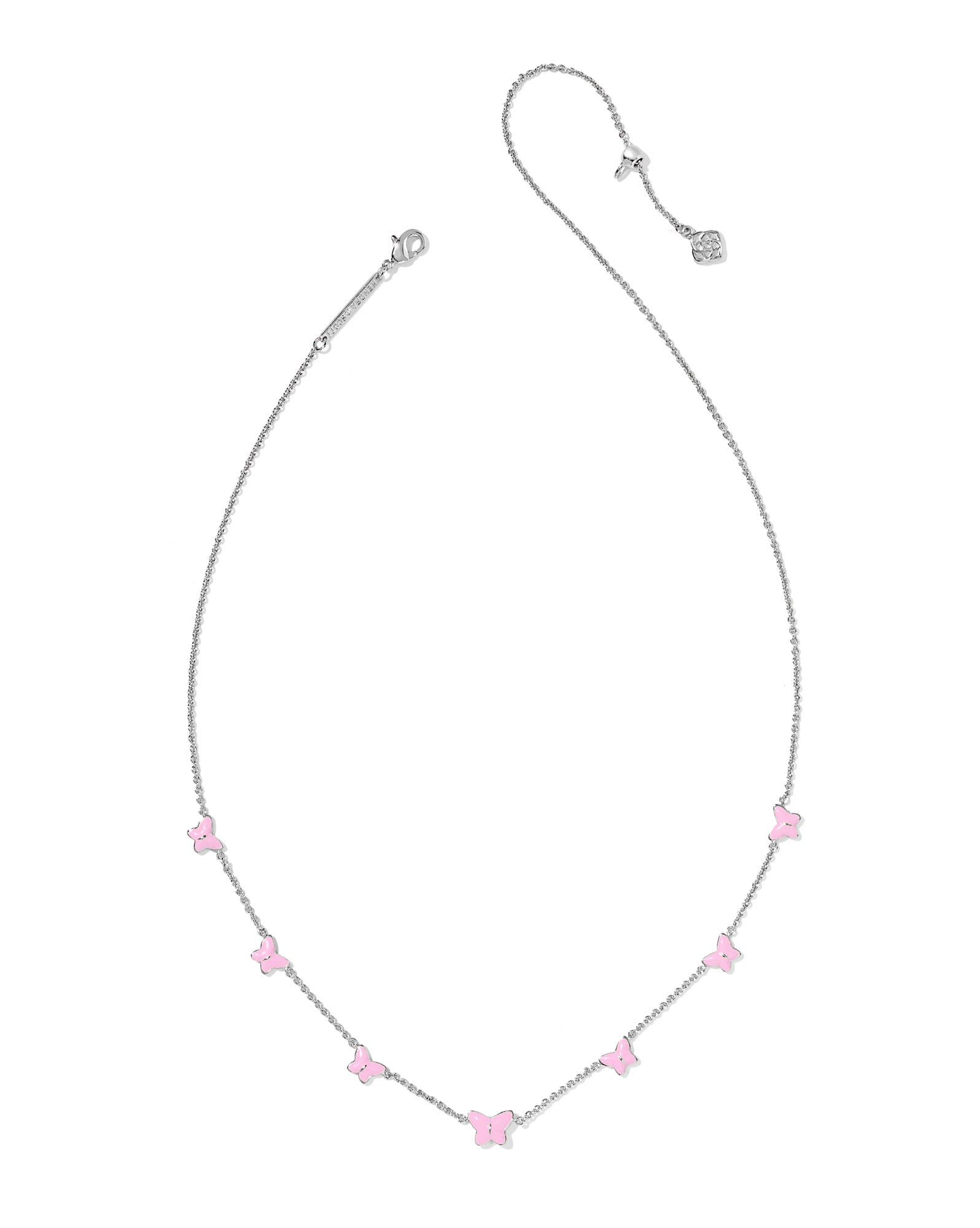 Lillia Butterfly Silver Enamel Strand Necklace