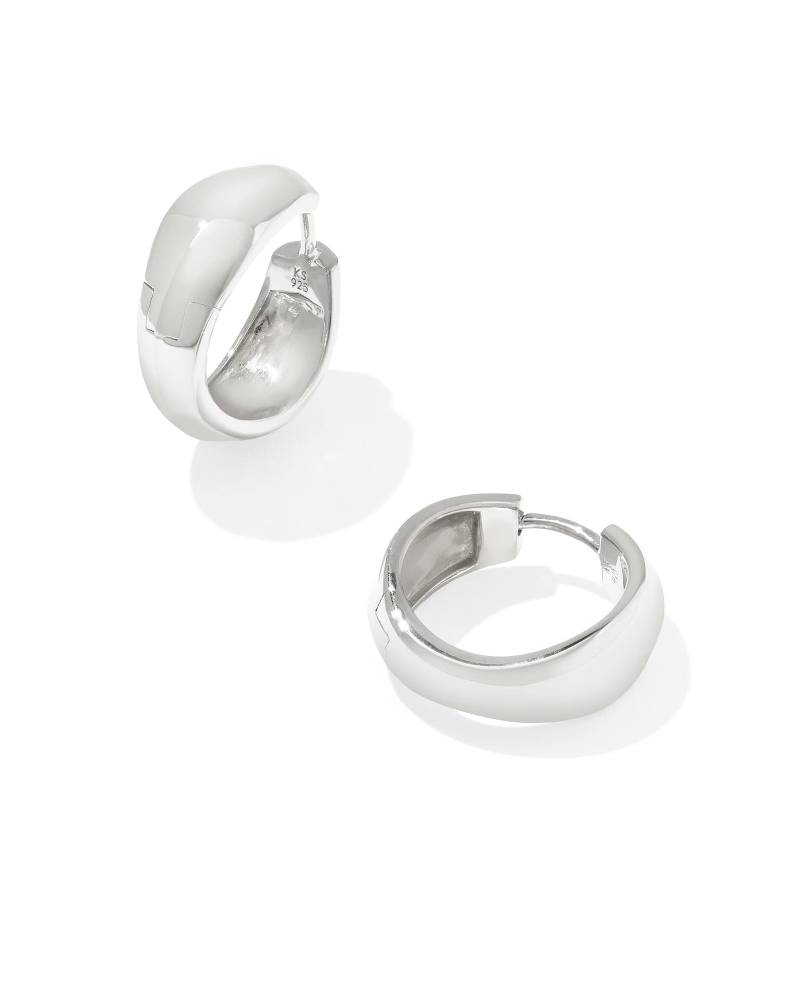 Alani Sterling Silver Metal Huggie Earrings