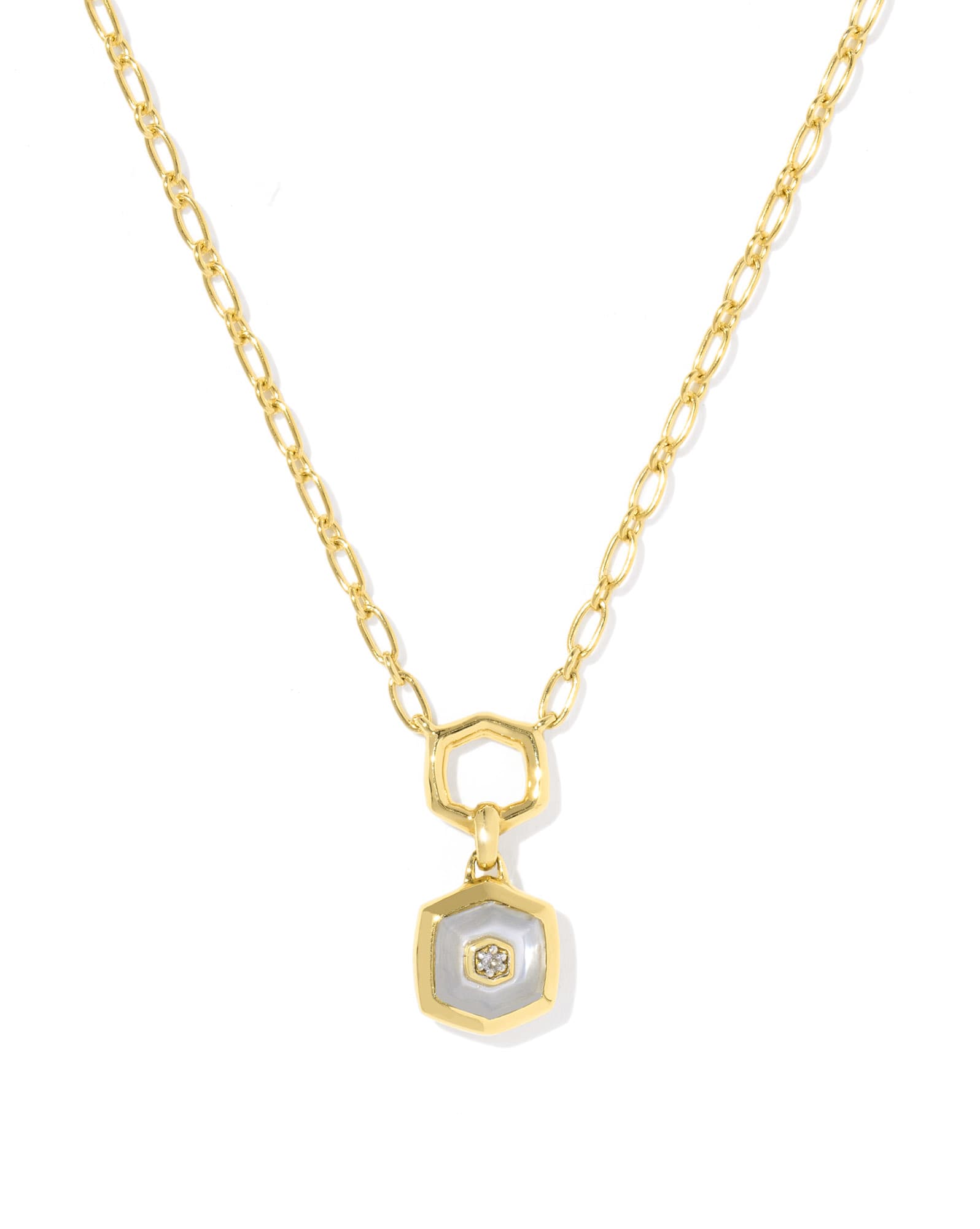 Davie 18k Gold Vermeil Stone Link and Chain Necklace 