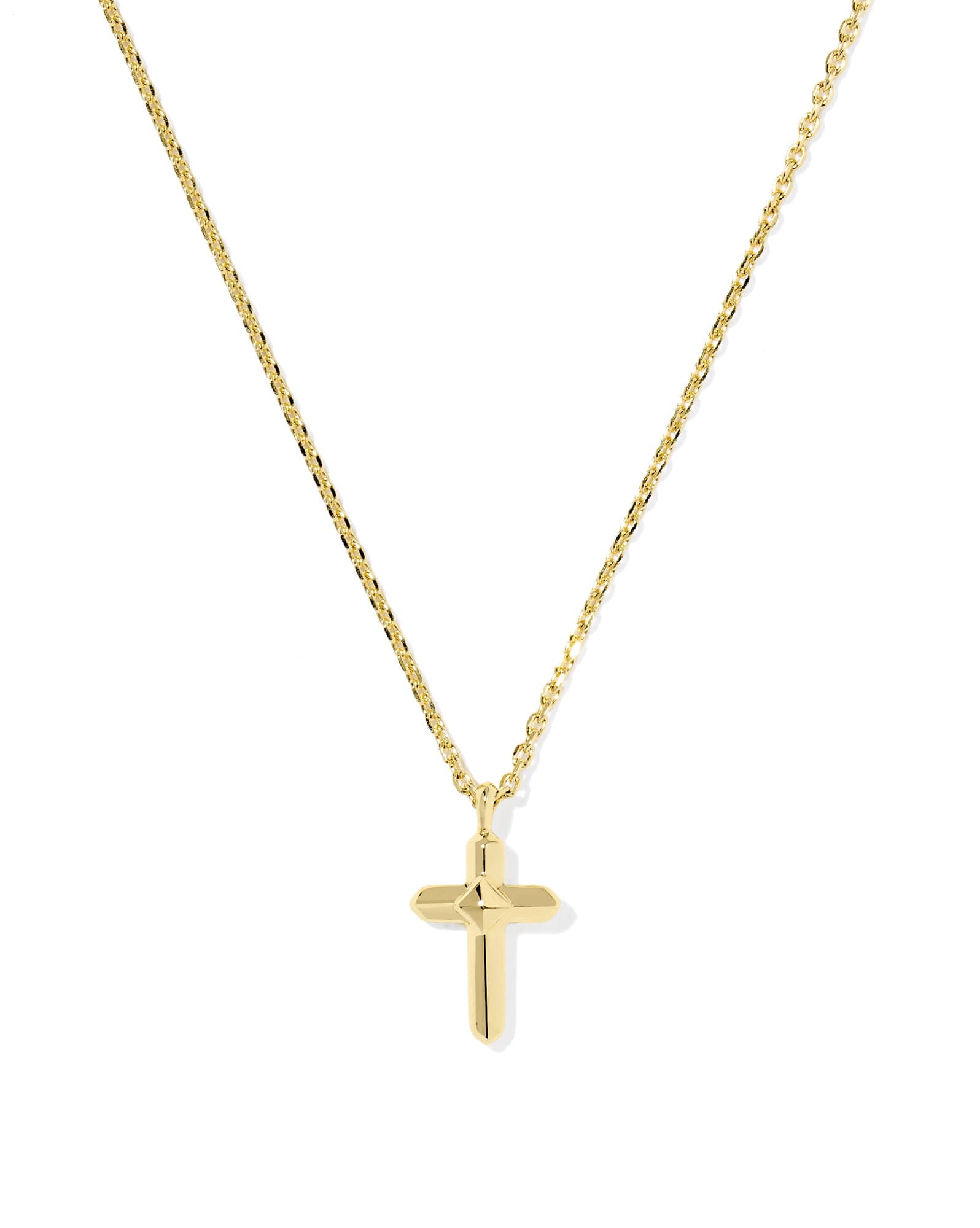 Metal 18k Gold Vermeil Cross Short Pendant Necklace