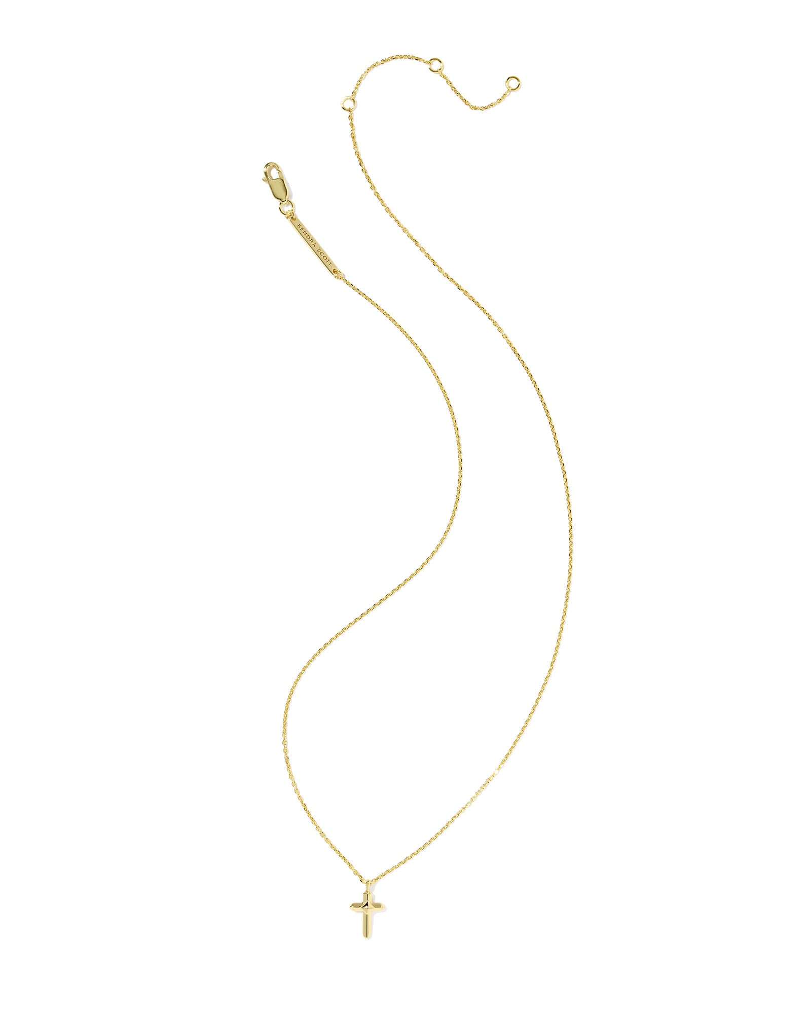 Metal 18k Gold Vermeil Cross Short Pendant Necklace