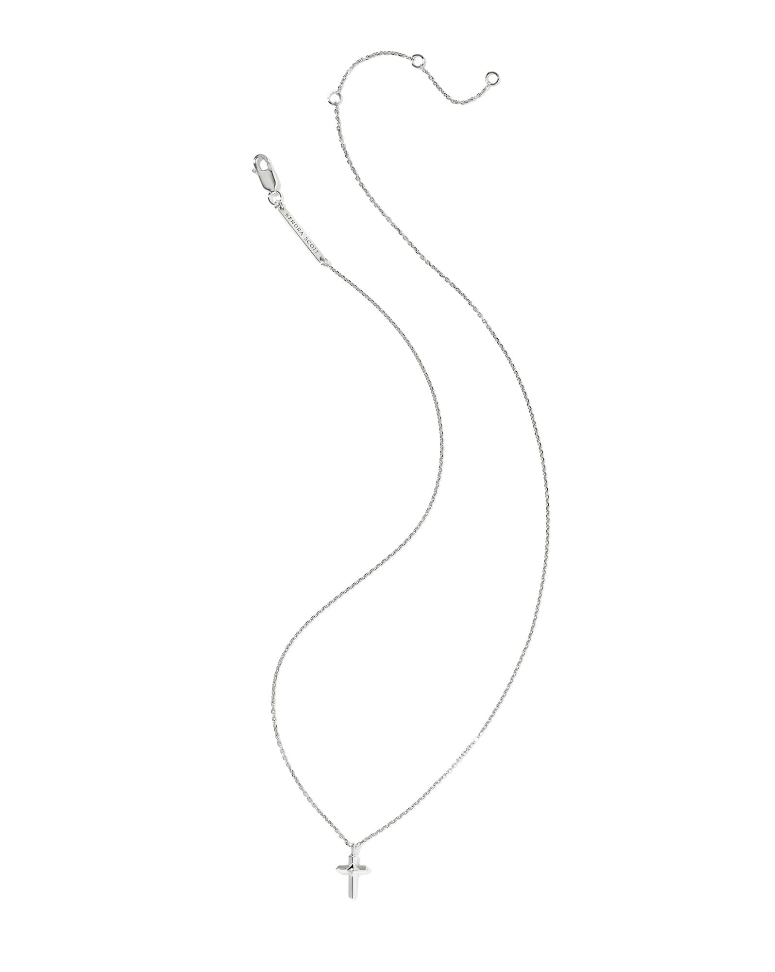 Metal Sterling Silver Cross Short Pendant Necklace