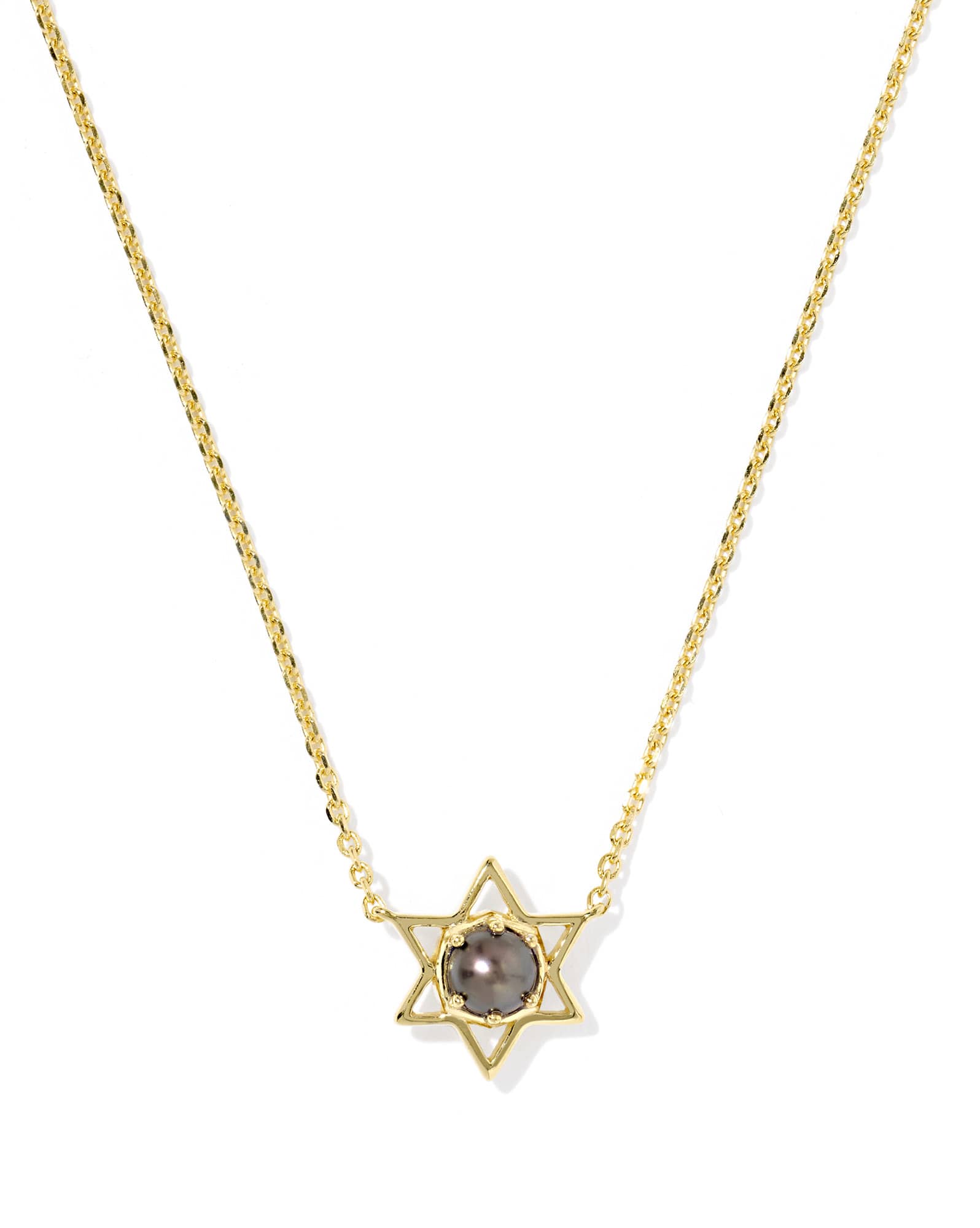 Pearl Star of David Short Pendant Necklace 