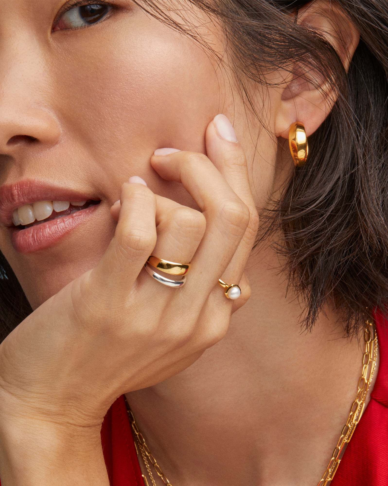 Alani 18k Gold Vermeil Metal Huggie Earrings