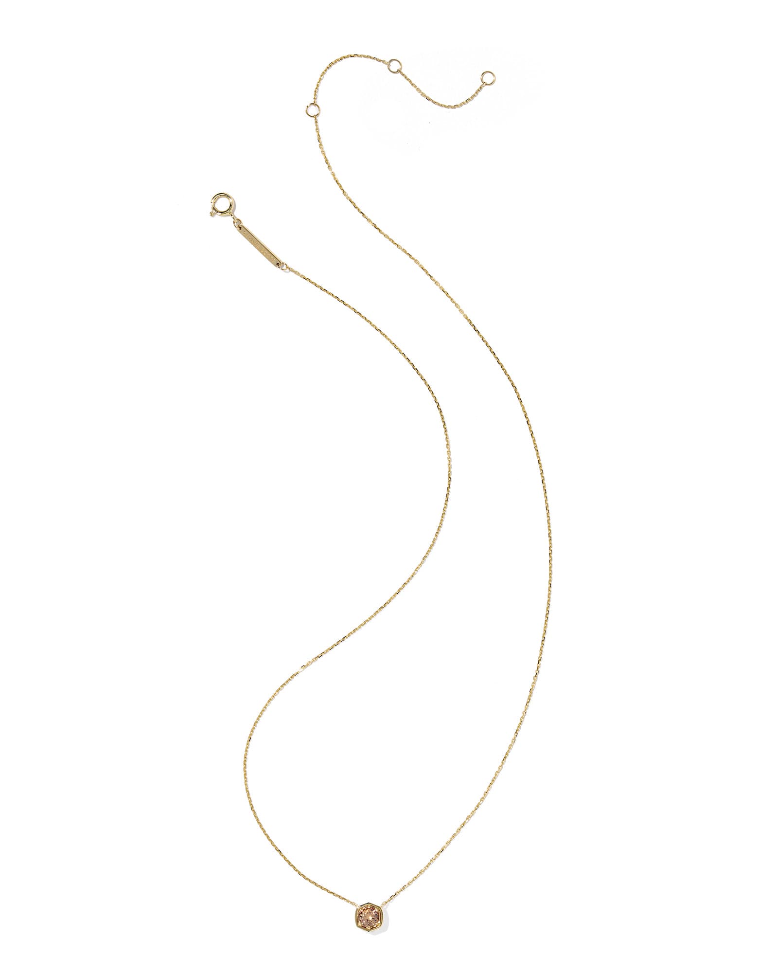 0.36 ct Lab Grown Gemstone Short 14k Yellow Gold Pendant