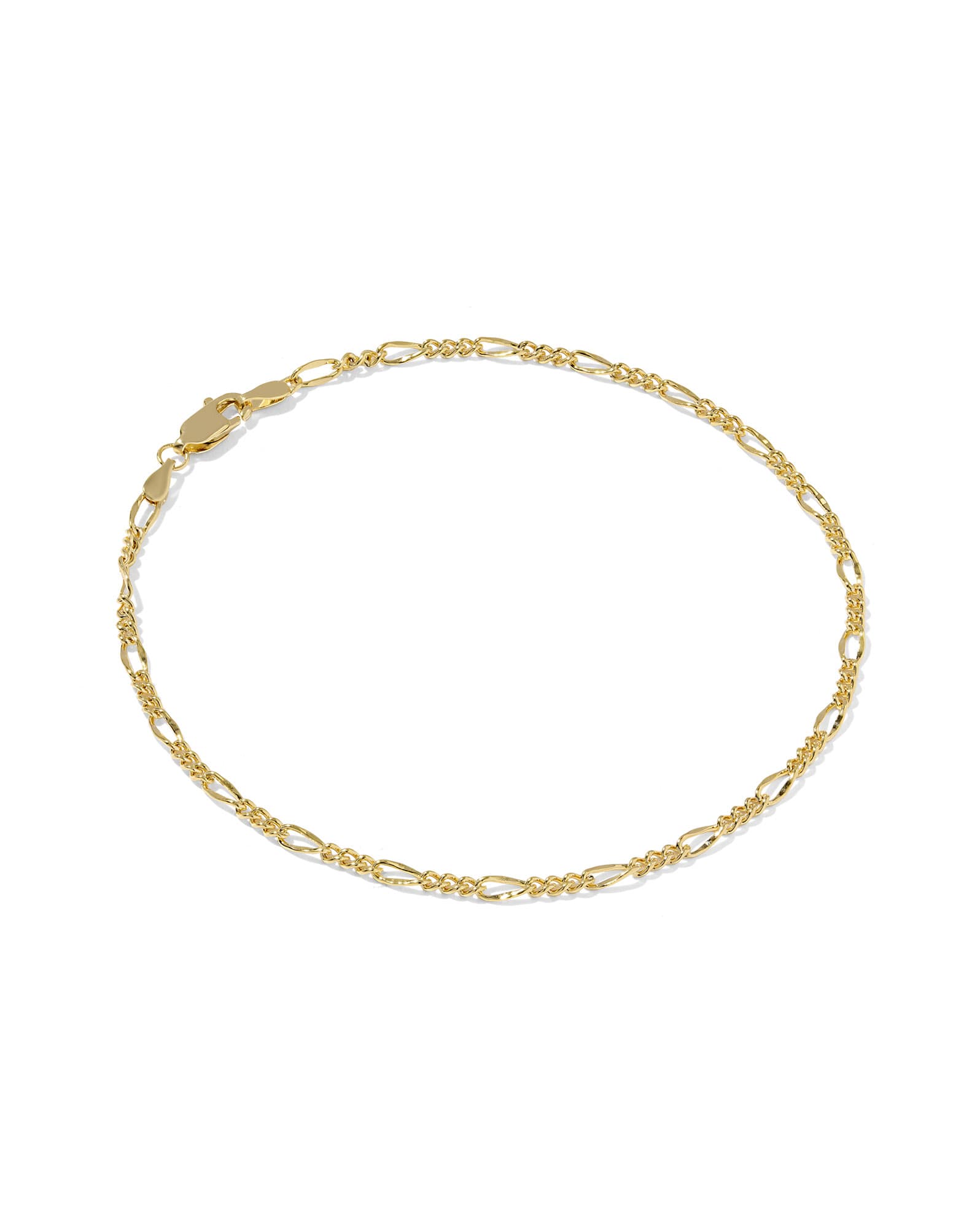 Thin Figaro 18k Gold Vermeil Chain Bracelet