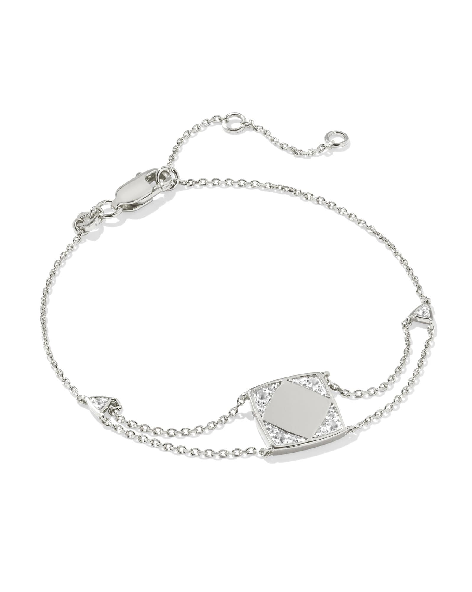 Ashby Sterling Silver Chain Bracelet in White Topaz