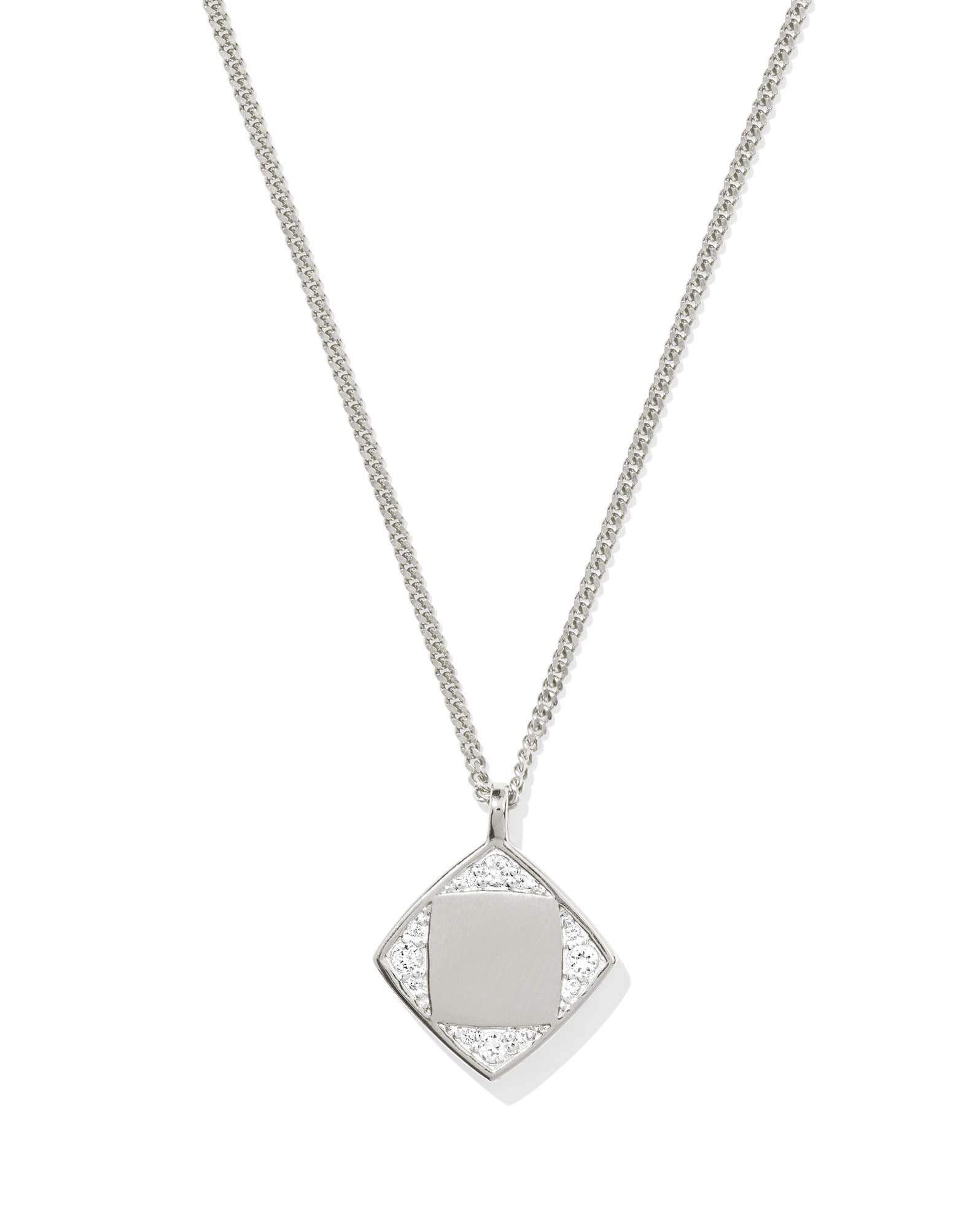 Ashby Sterling Silver Pendant Necklace in White Topaz