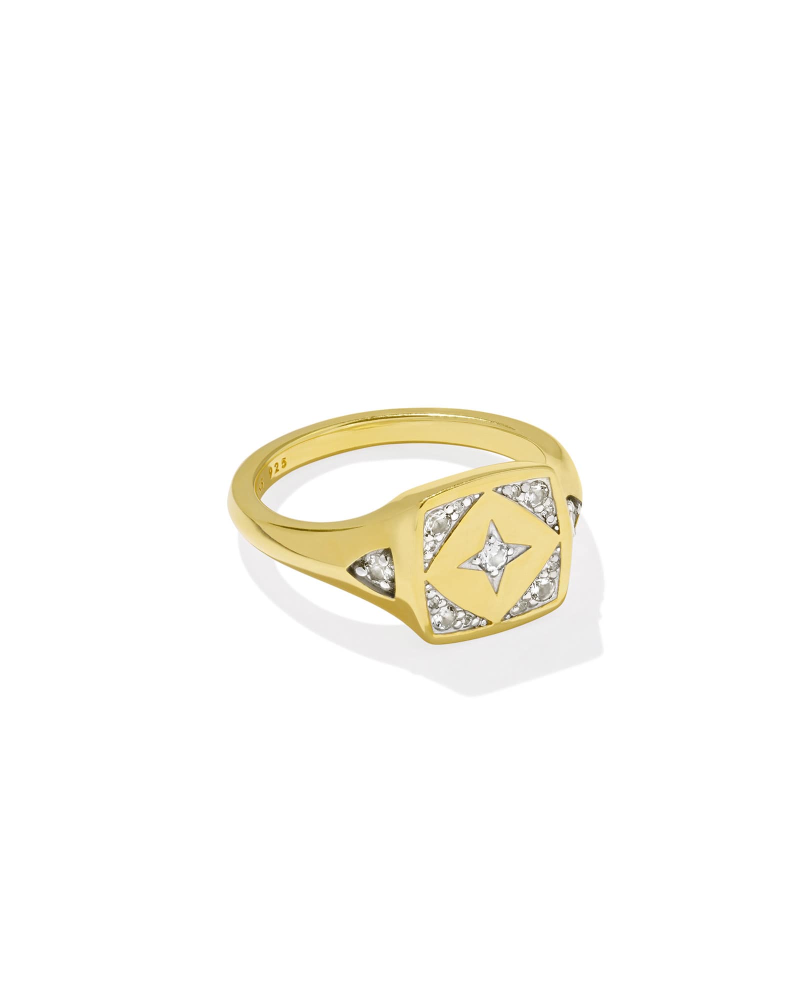 Ashby 18k Gold Vermeil Statement Ring in White Topaz
