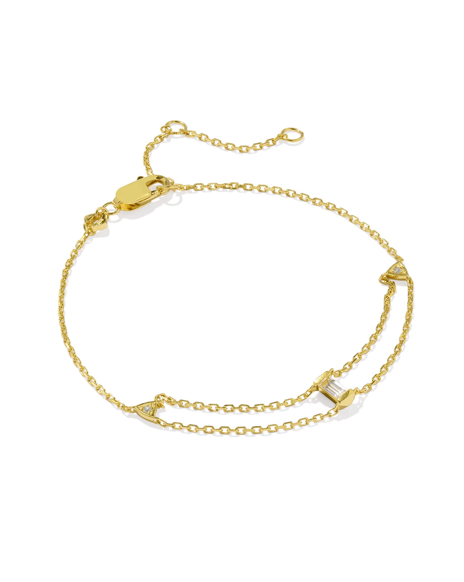 Blythe 18k Gold Vermeil Chain Bracelet in White Topaz