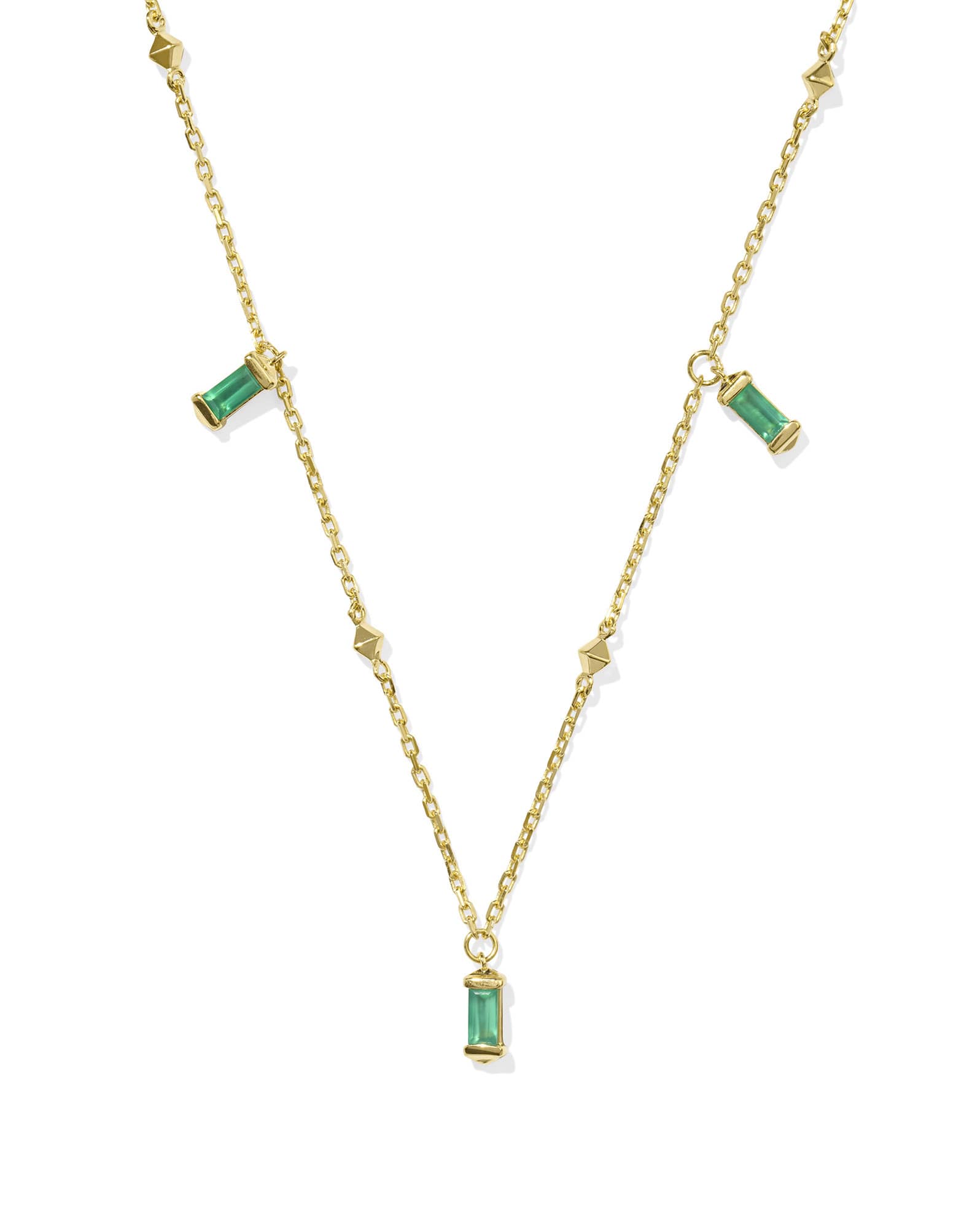 Blythe 18k Gold Vermeil Strand Necklace in Green Onyx