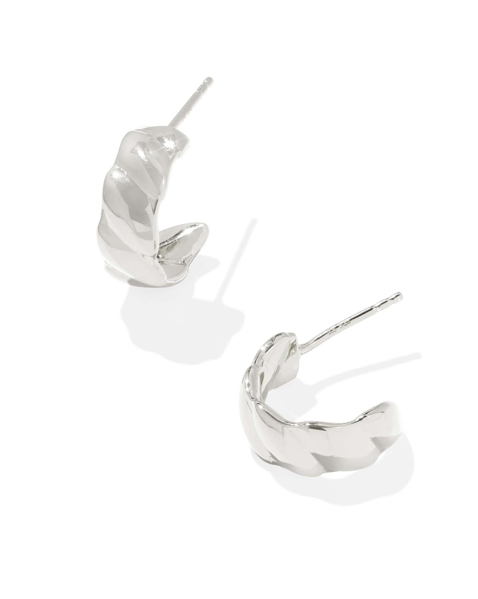 Tyler Wide Huggie Earrings in Sterling Silver