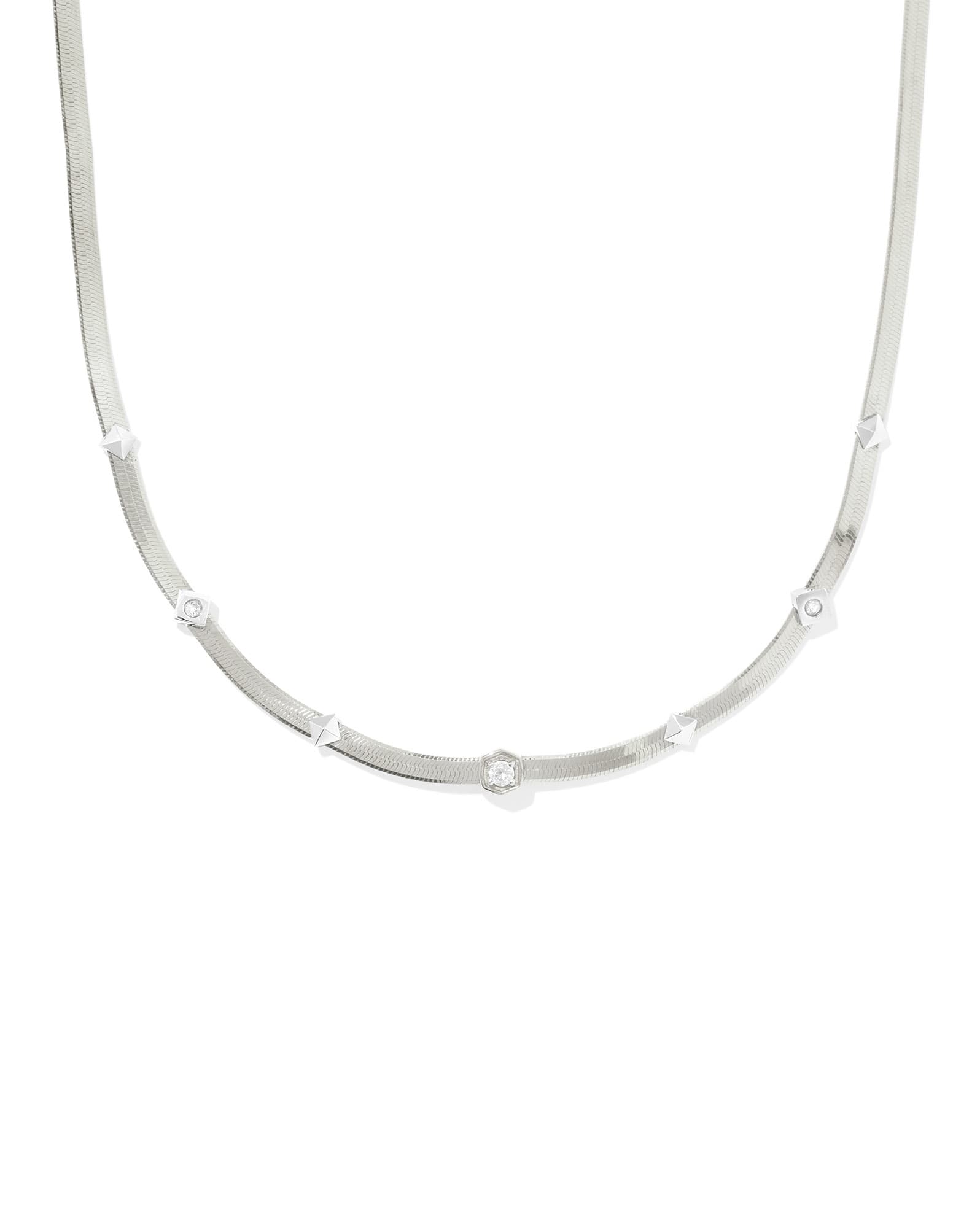 Virginia Sterling Silver Chain Necklace in White Topaz