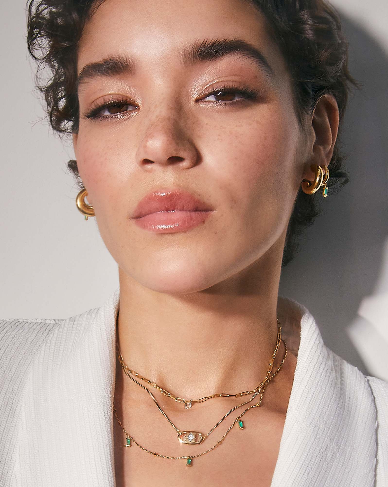 Blythe 18k Gold Vermeil Strand Necklace in Green Onyx