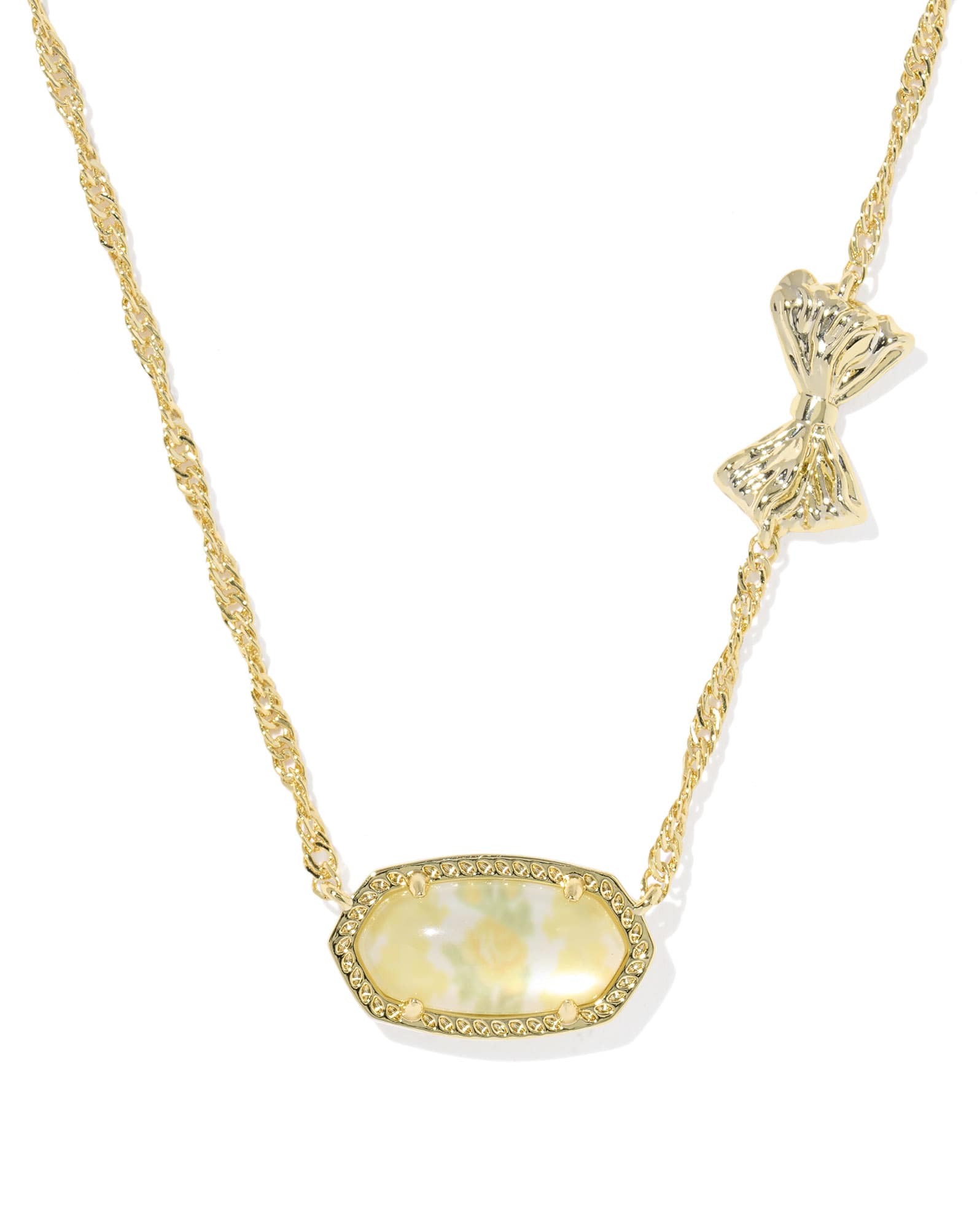 Kendra Scott x LoveShackFancy Bow Gold Elisa Necklace 