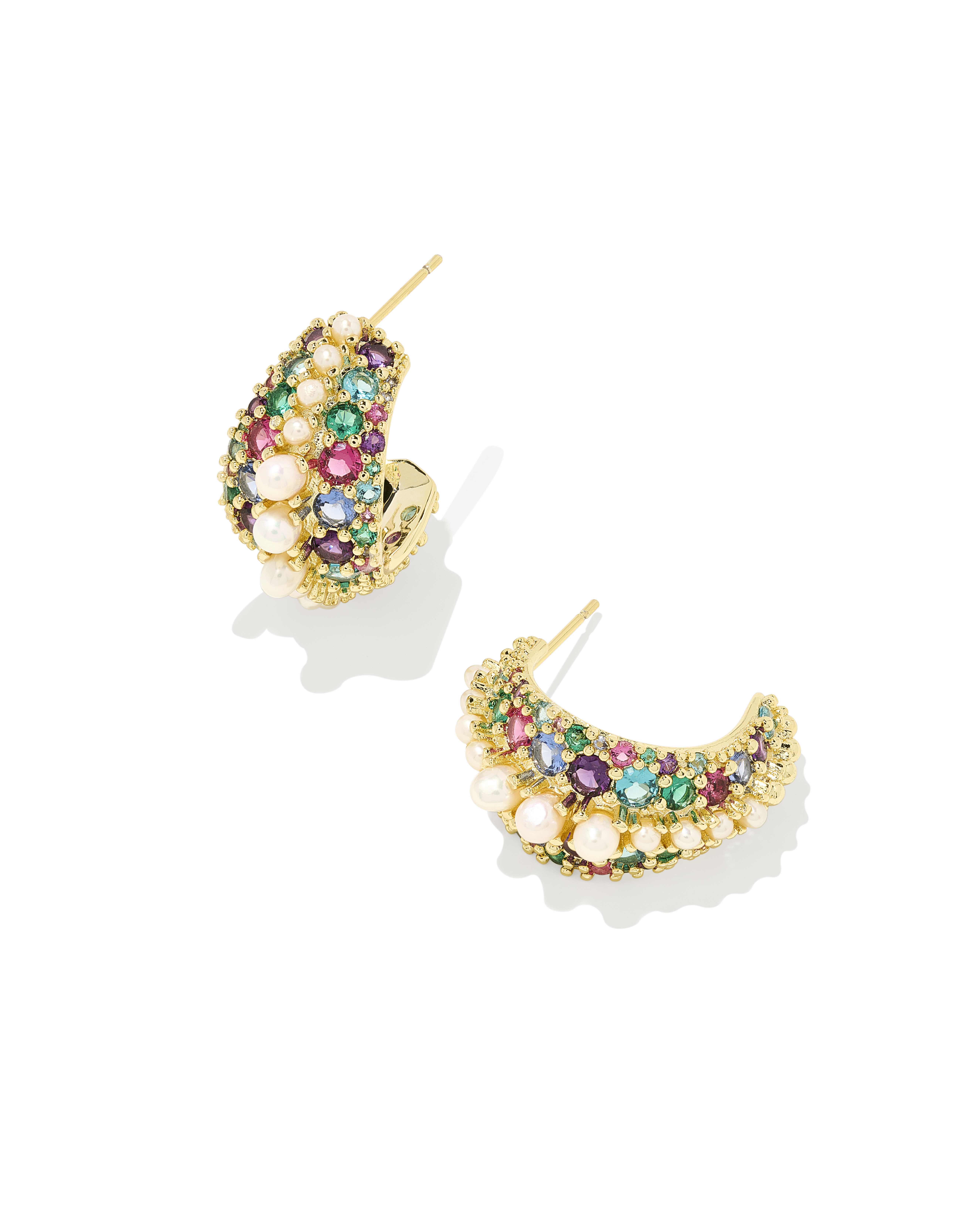 Krista Gold Hoop Earrings in Multi Mix
