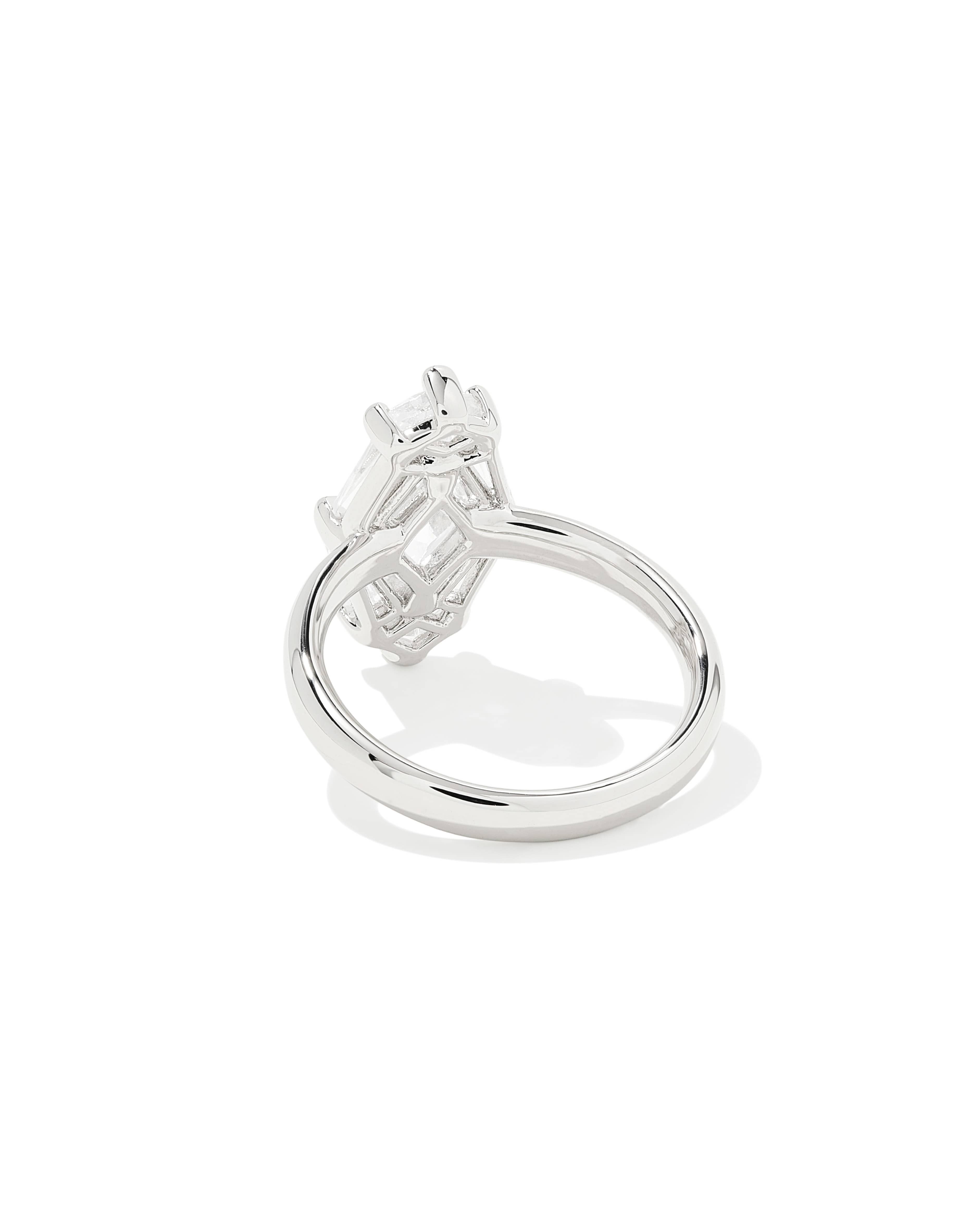 Lindy Rae Elyse Silver Cocktail Ring in White CZ