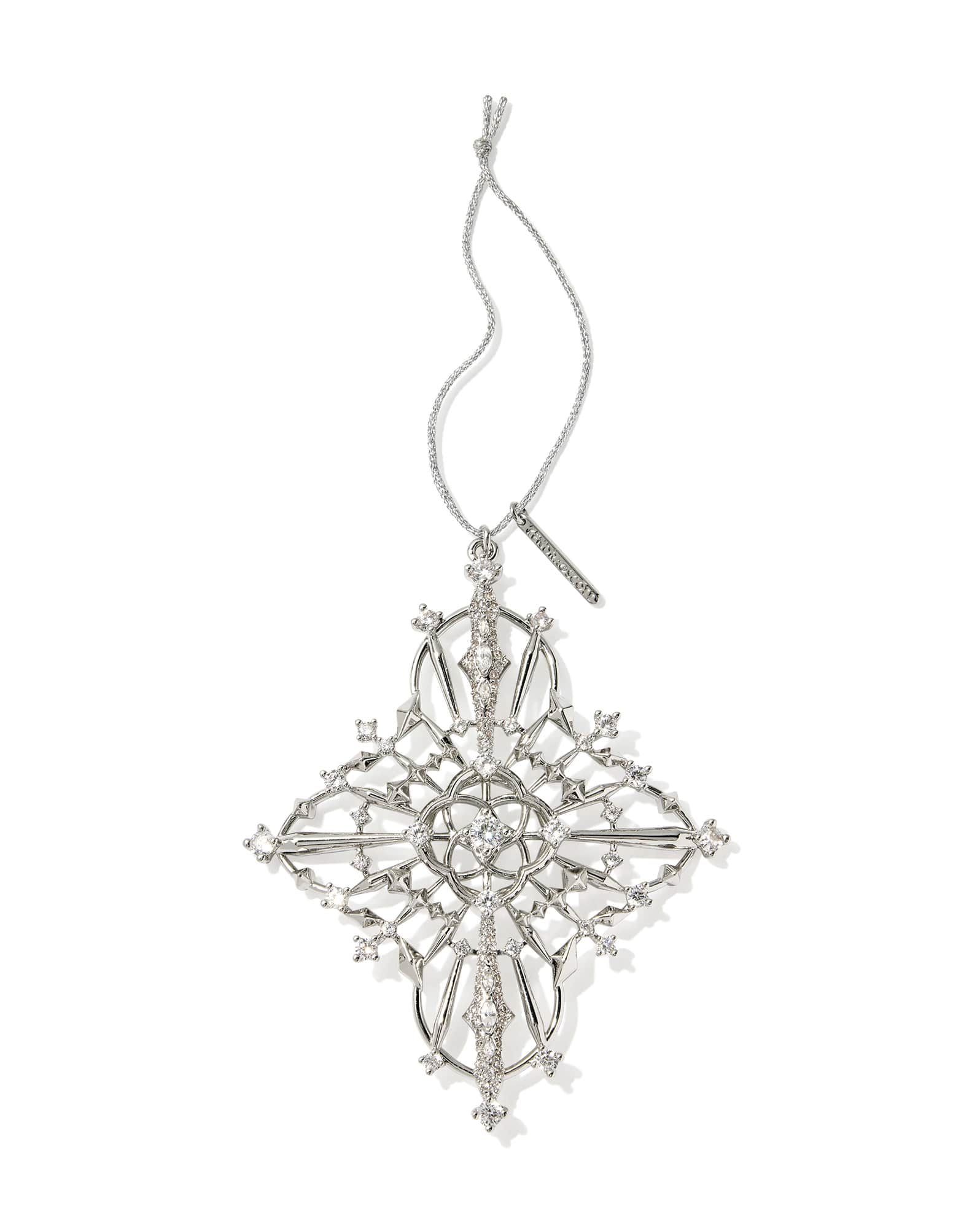 Rosalie Silver Ornament in White