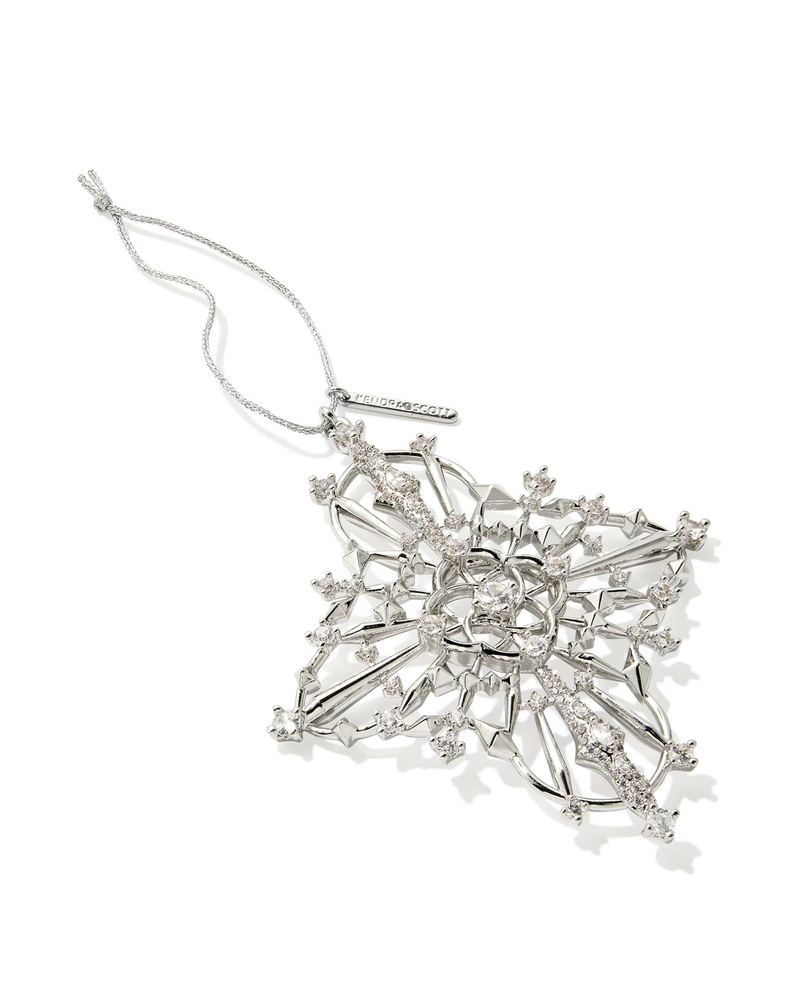 Rosalie Silver Ornament in White