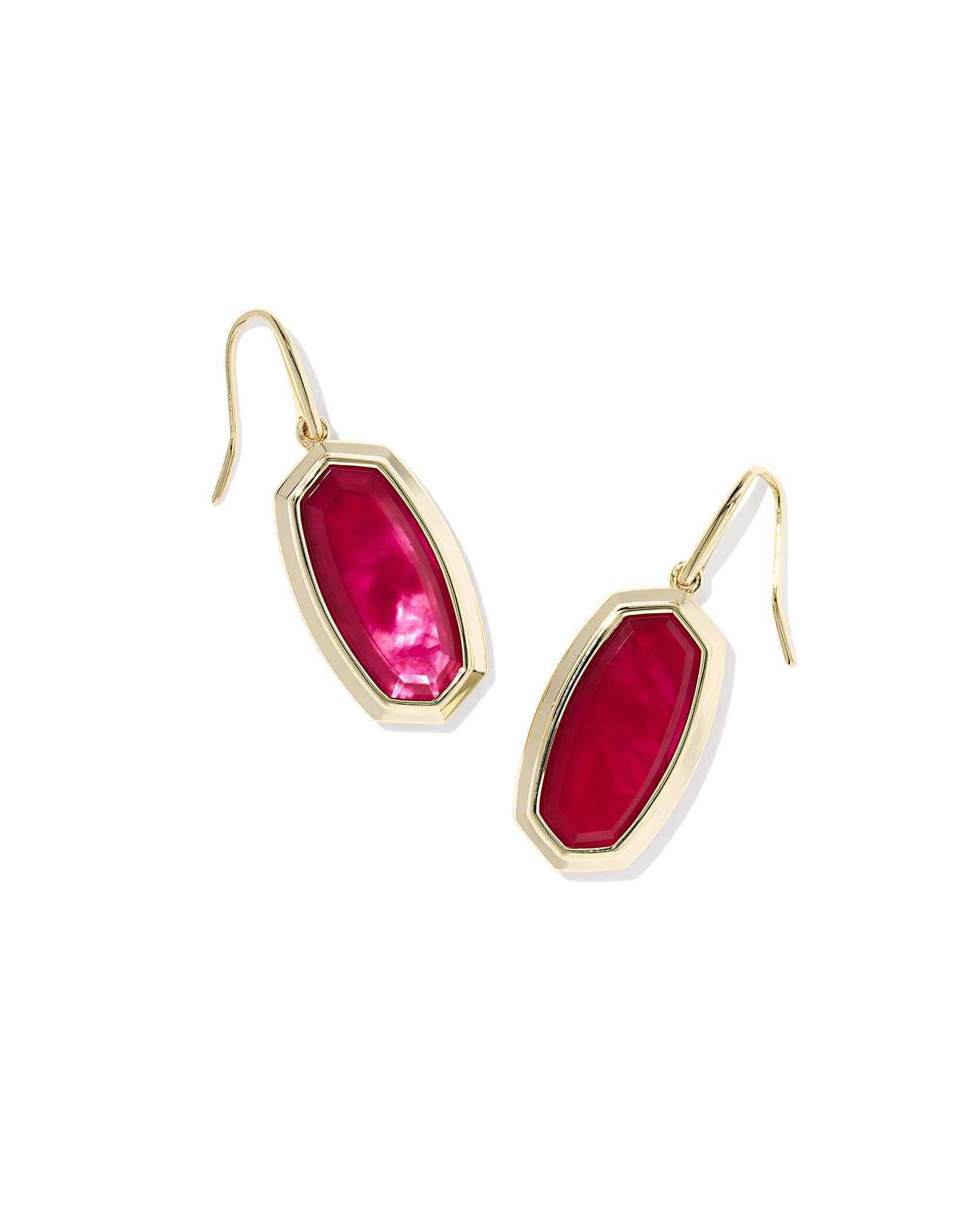 Dani Bezel Gold Drop Earrings